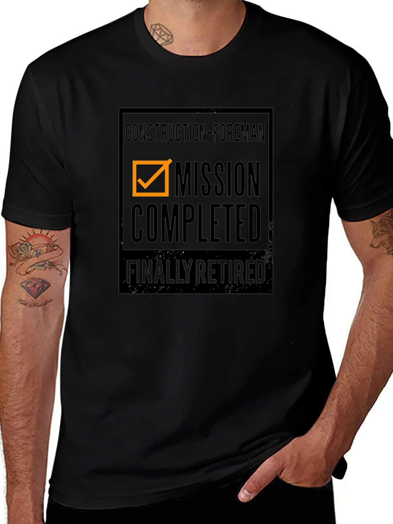 Construction Foreman Retirement T-Shirt: Mission Completed