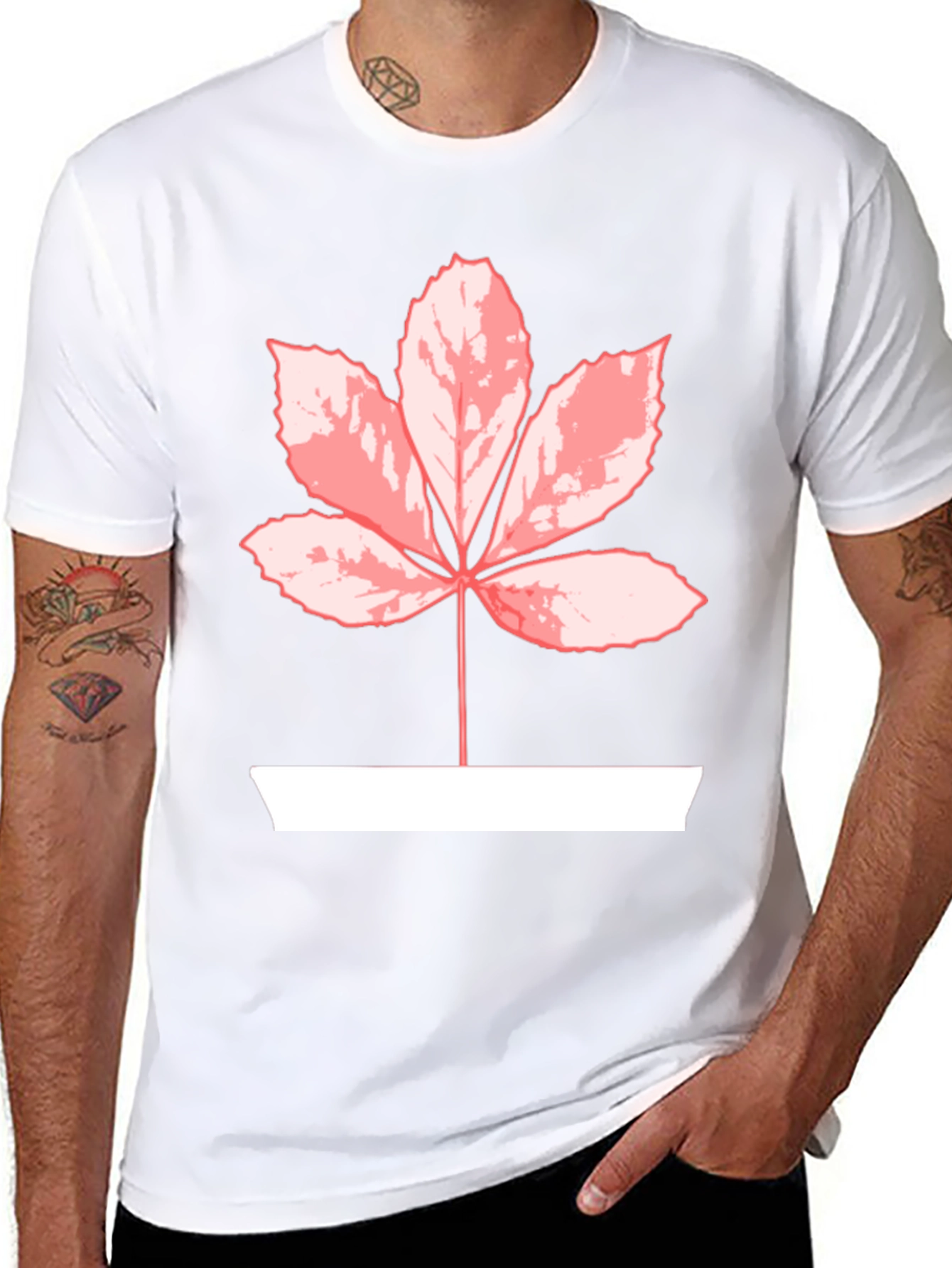 Leaf Graphic Tee - Black Casual Shirt