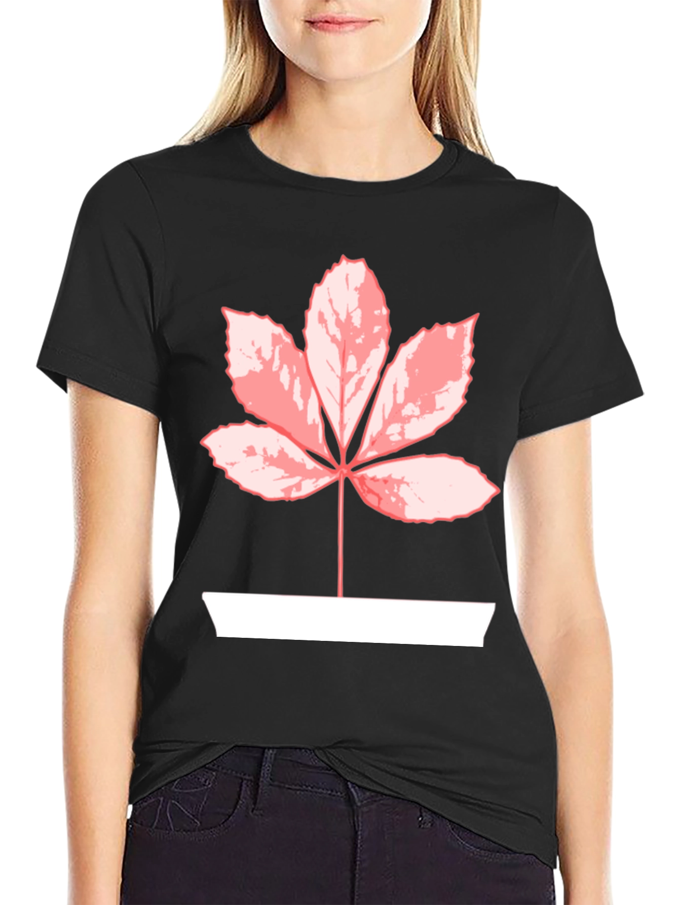 Leaf Graphic Tee - Black Casual Shirt