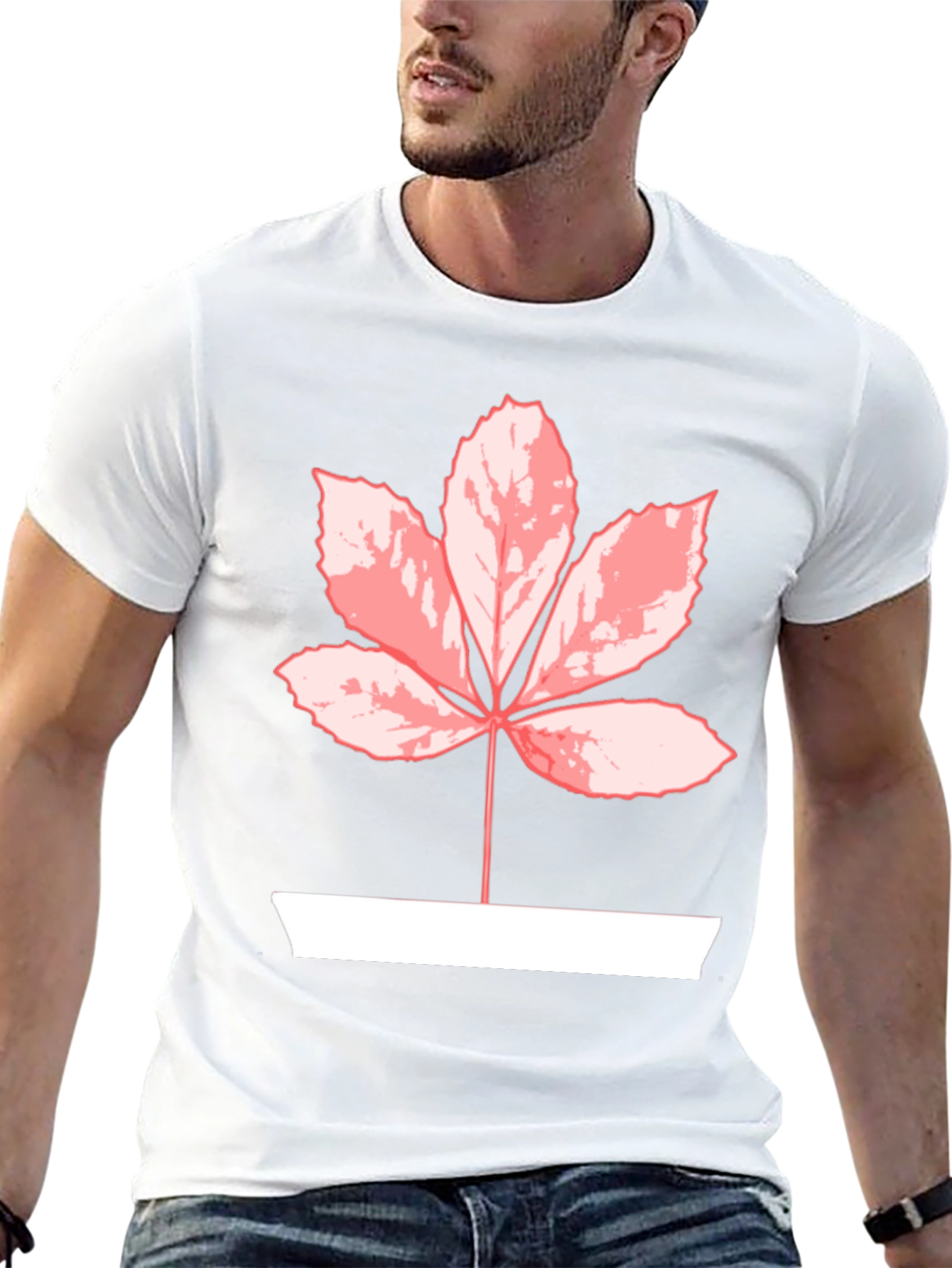 Leaf Graphic Tee - Black Casual Shirt