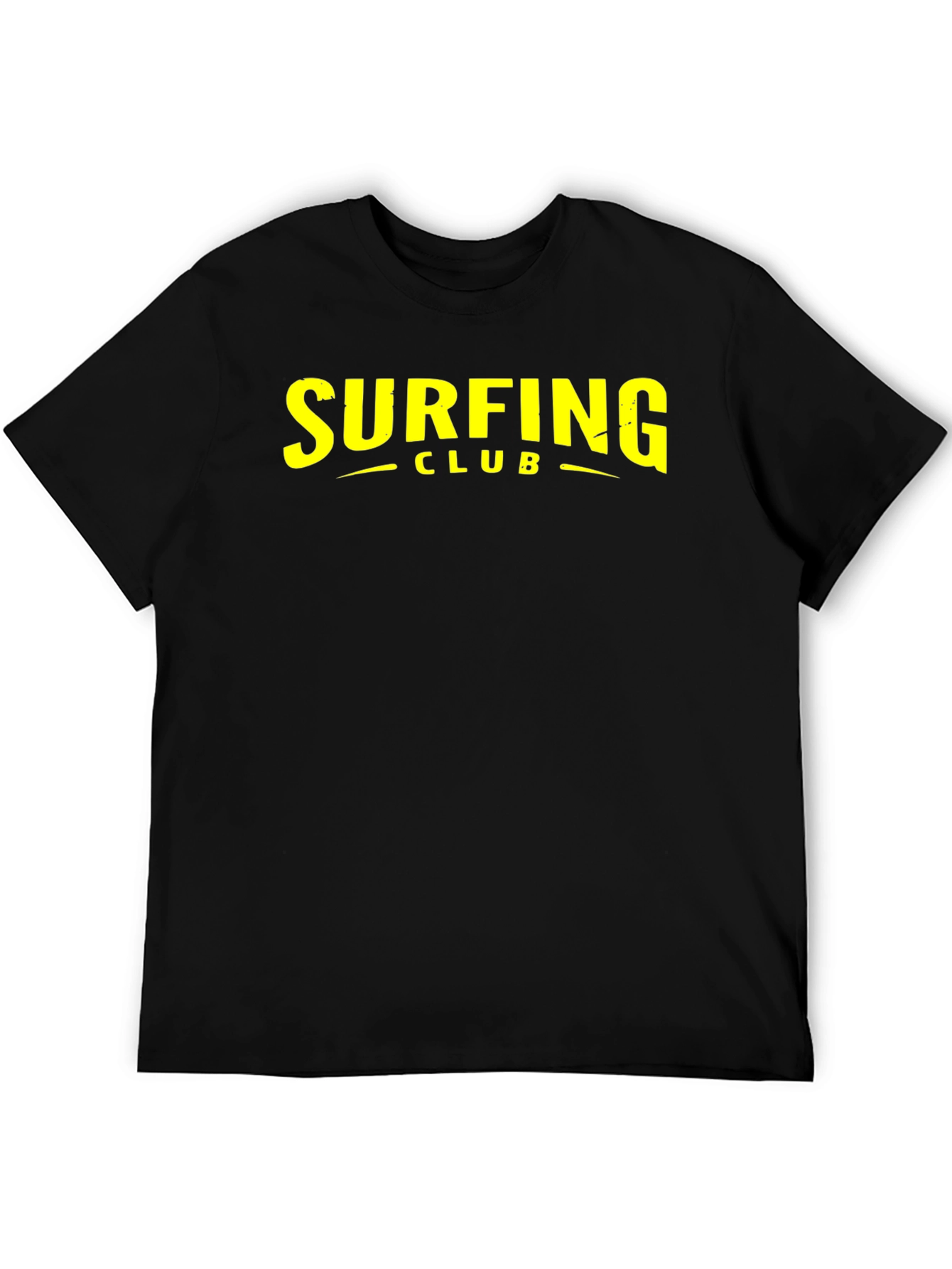 Surfing Club Graphic Tee - Black Cotton T-Shirt