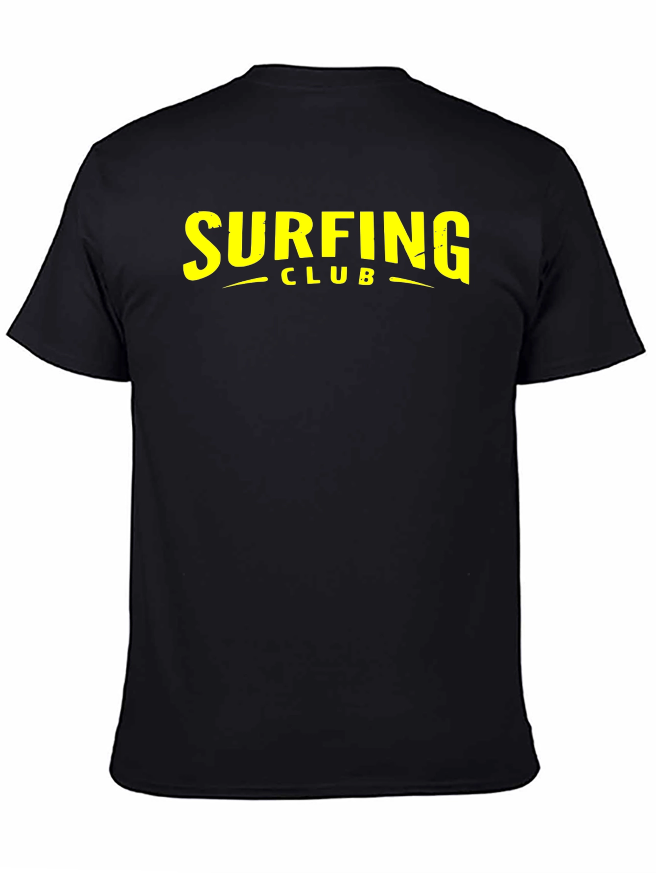Surfing Club Graphic Tee - Black Cotton T-Shirt