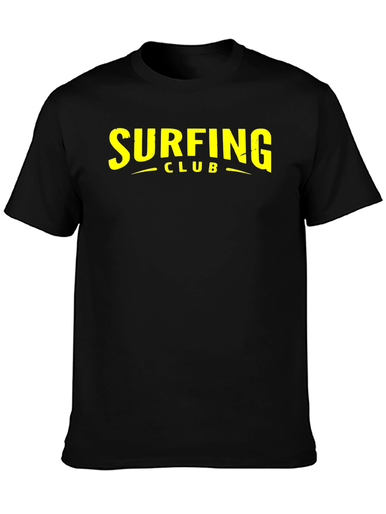 Surfing Club Graphic Tee - Black Cotton T-Shirt