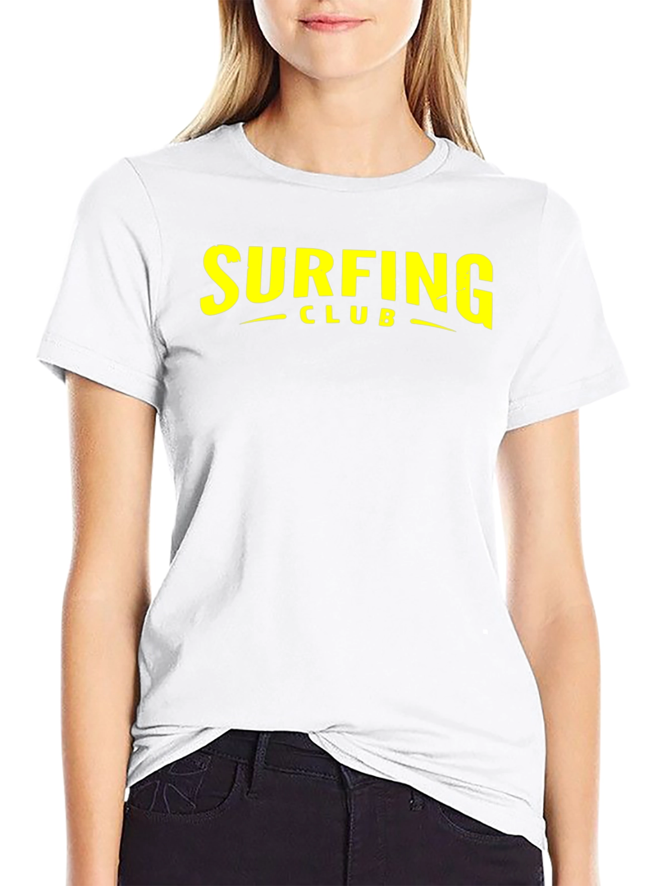 Surfing Club Graphic Tee - Black Cotton T-Shirt