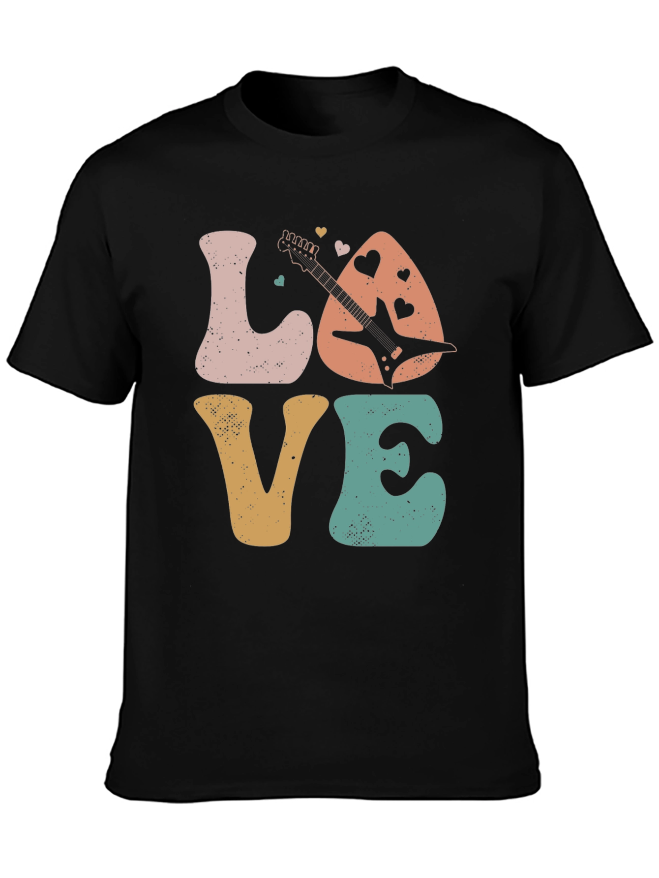 Love Guitar Graphic T-Shirt Retro Style