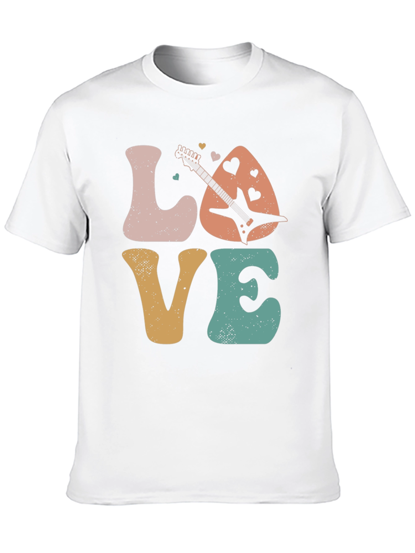 Love Guitar Graphic T-Shirt Retro Style