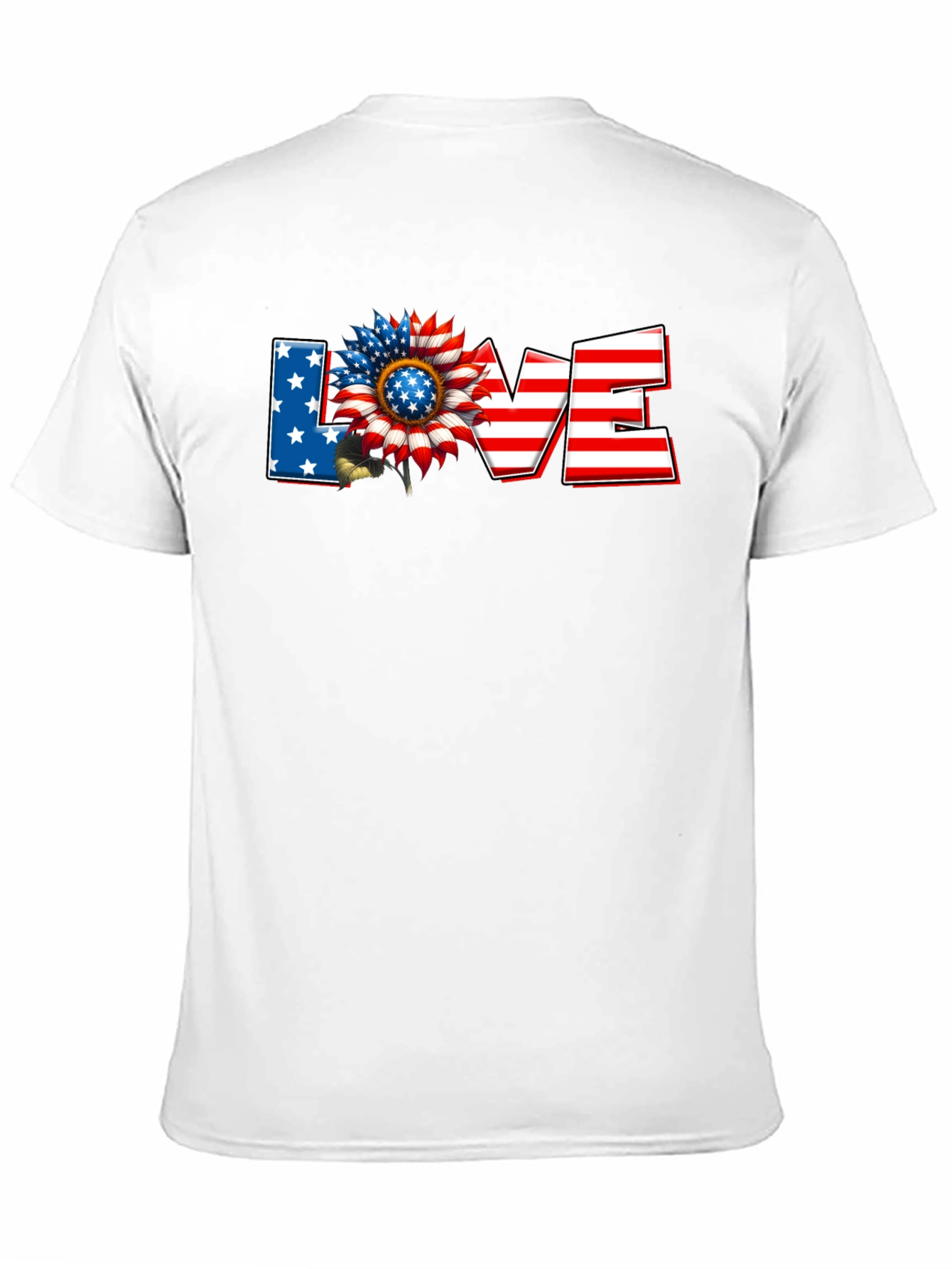 Patriotic Sunflower LOVE Graphic T-Shirt