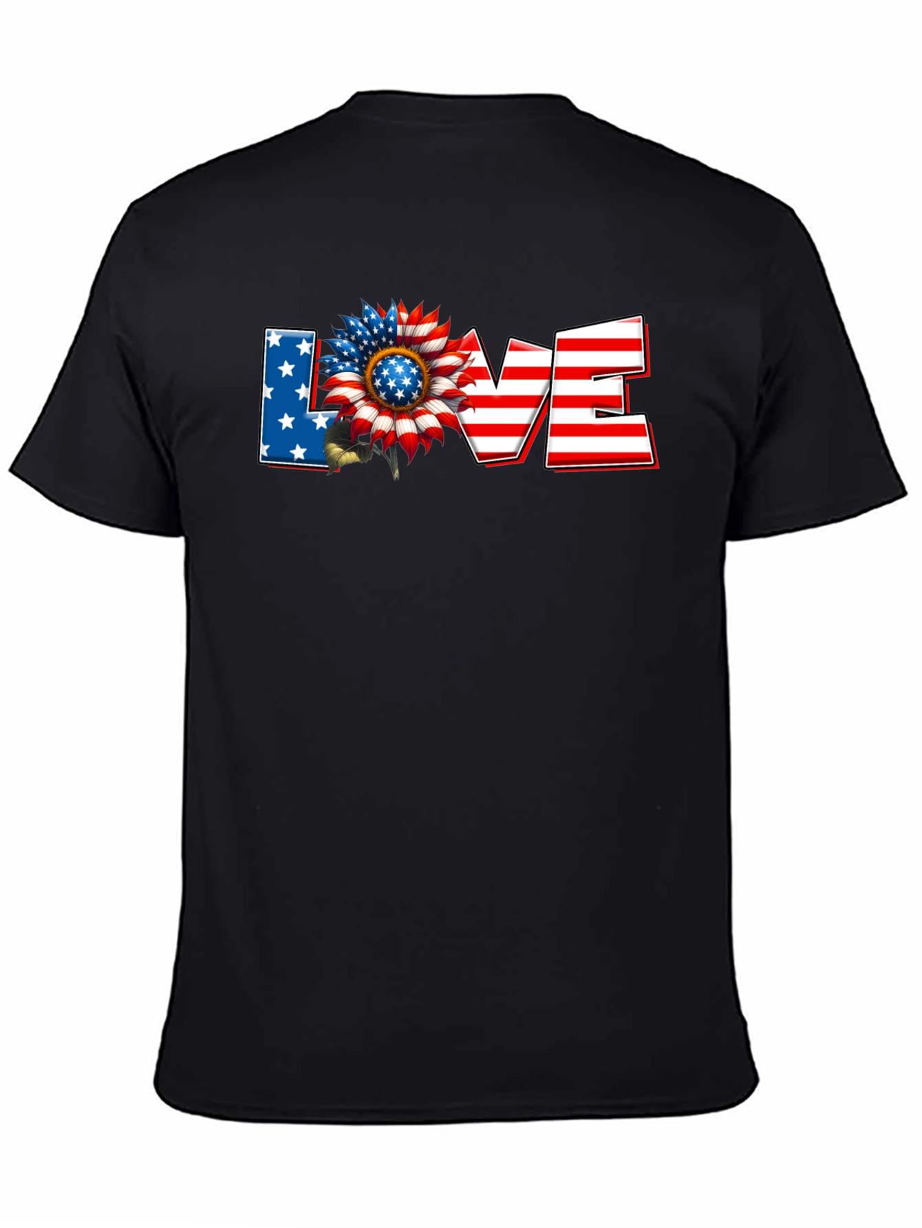 Patriotic Sunflower LOVE Graphic T-Shirt