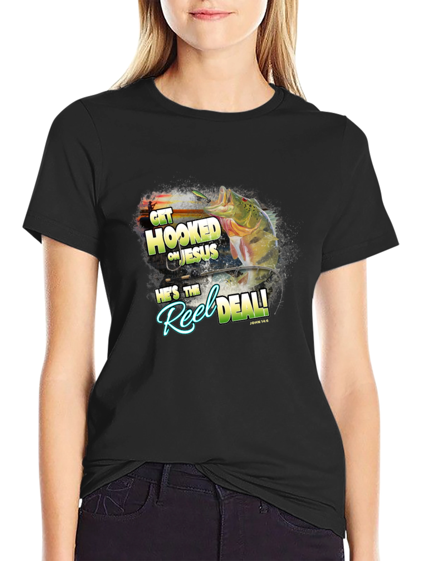 Get Hooked on Jesus Graphic T-Shirt