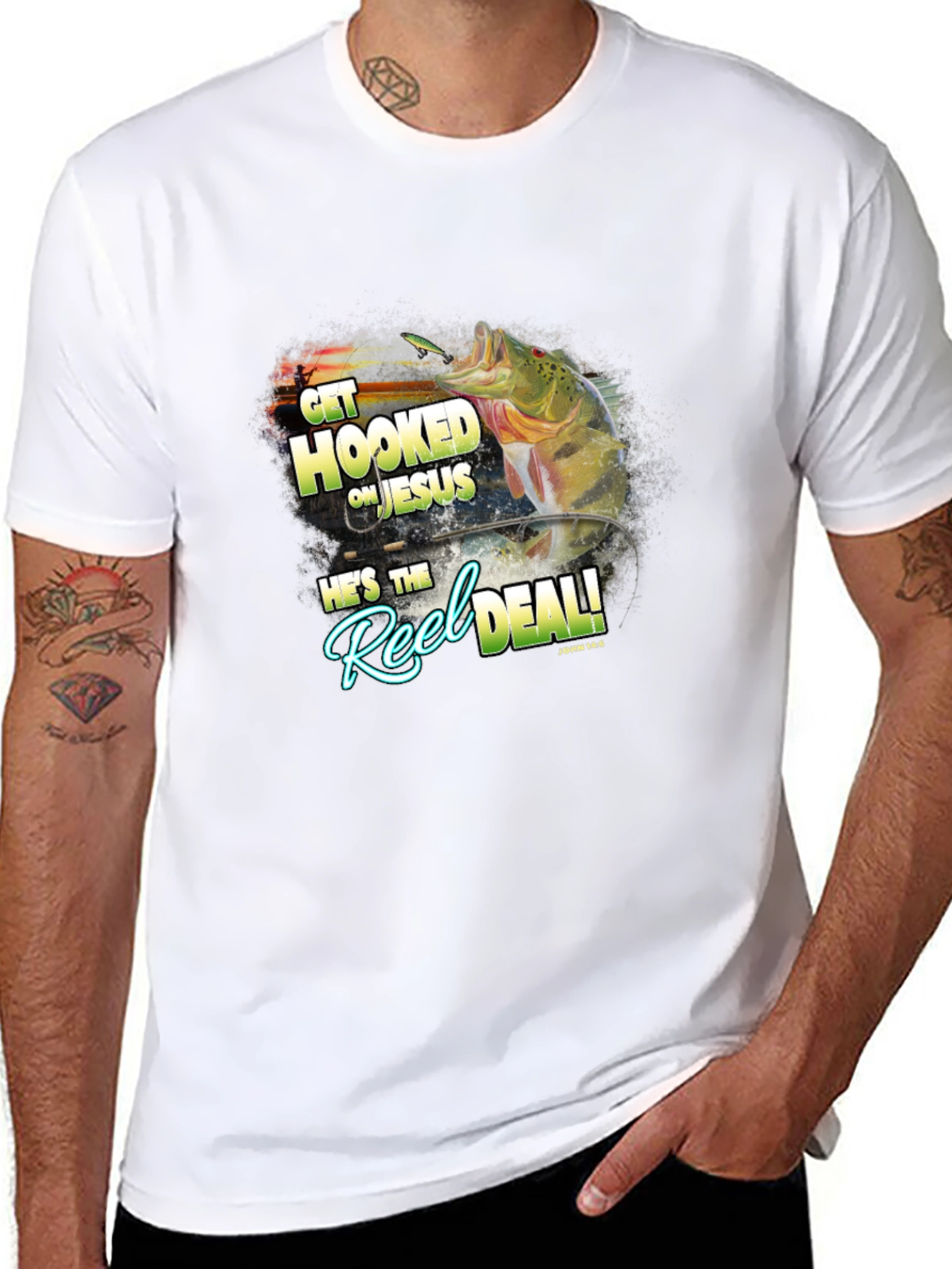 Get Hooked on Jesus Graphic T-Shirt