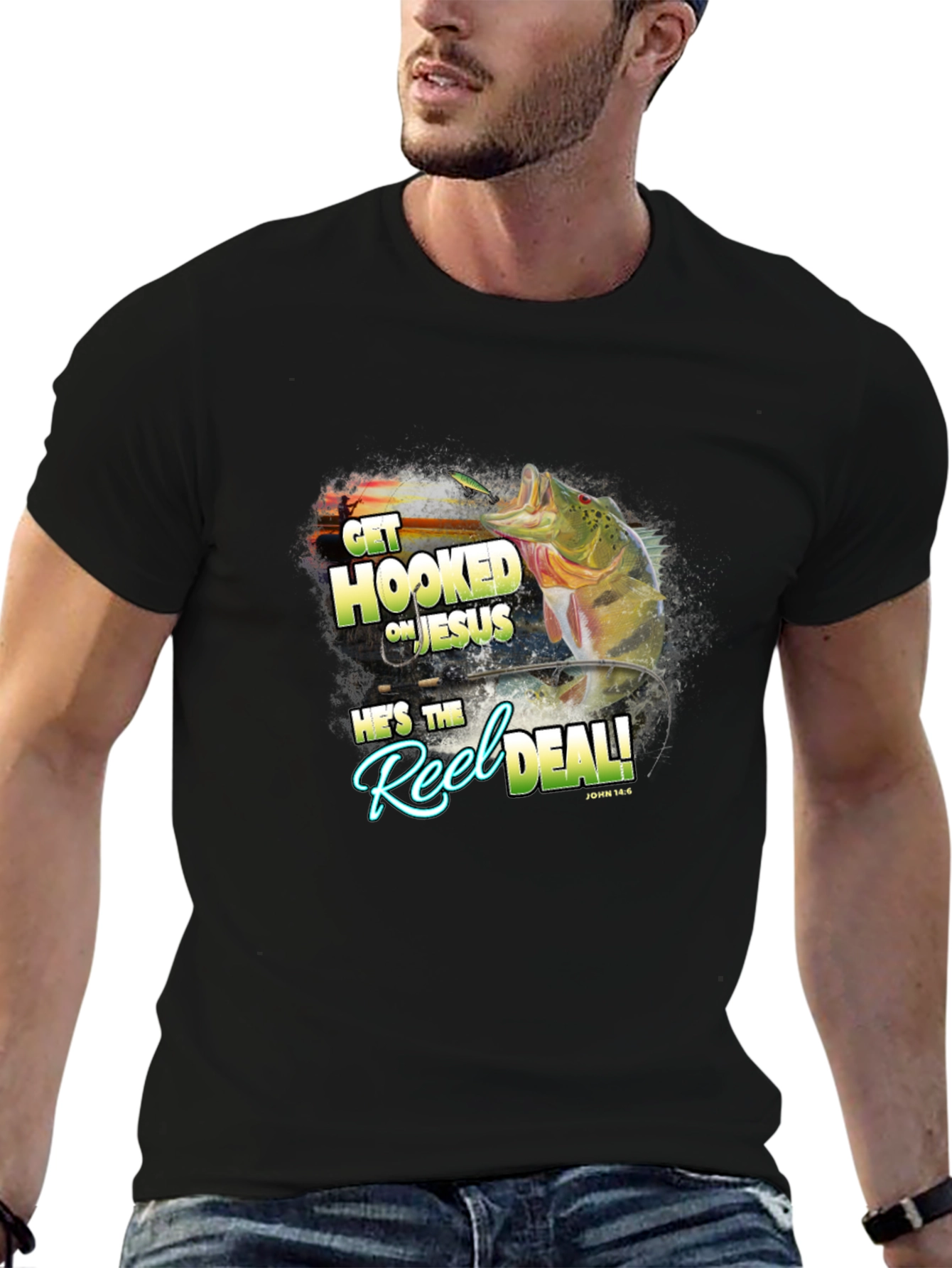 Get Hooked on Jesus Graphic T-Shirt