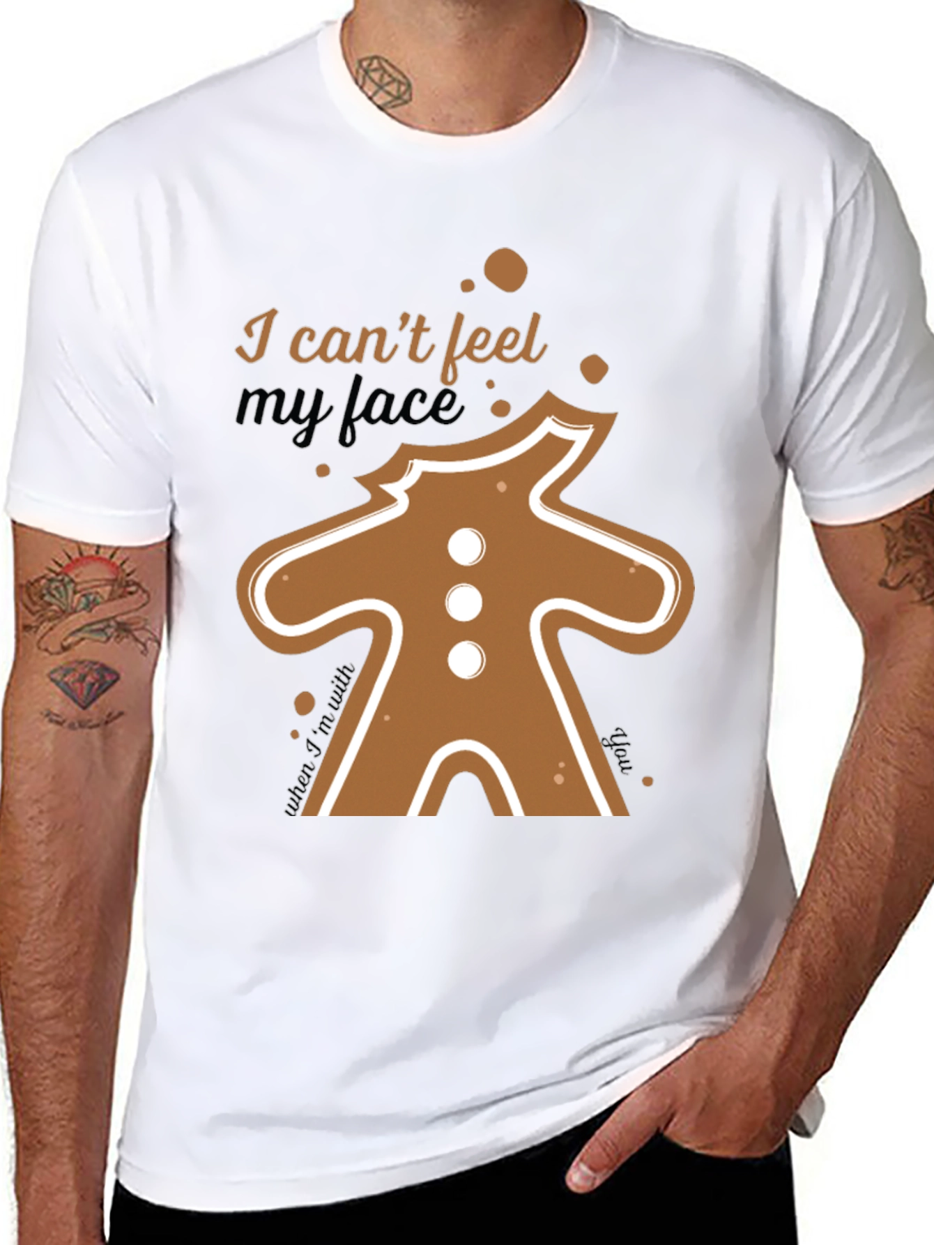 I Cant Feel My Face Gingerbread T-Shirt