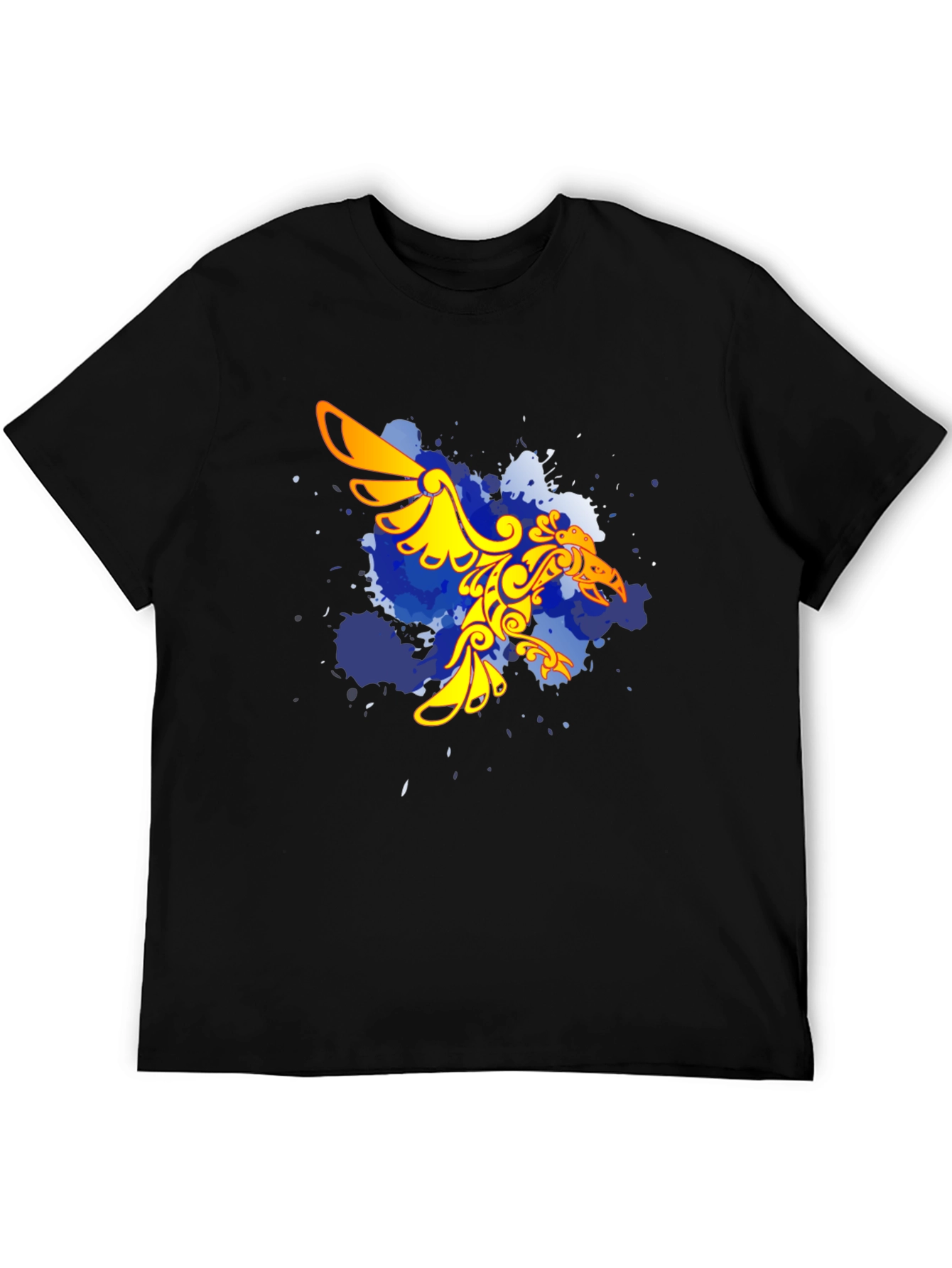 Black T-Shirt with Gold Eagle Graphic