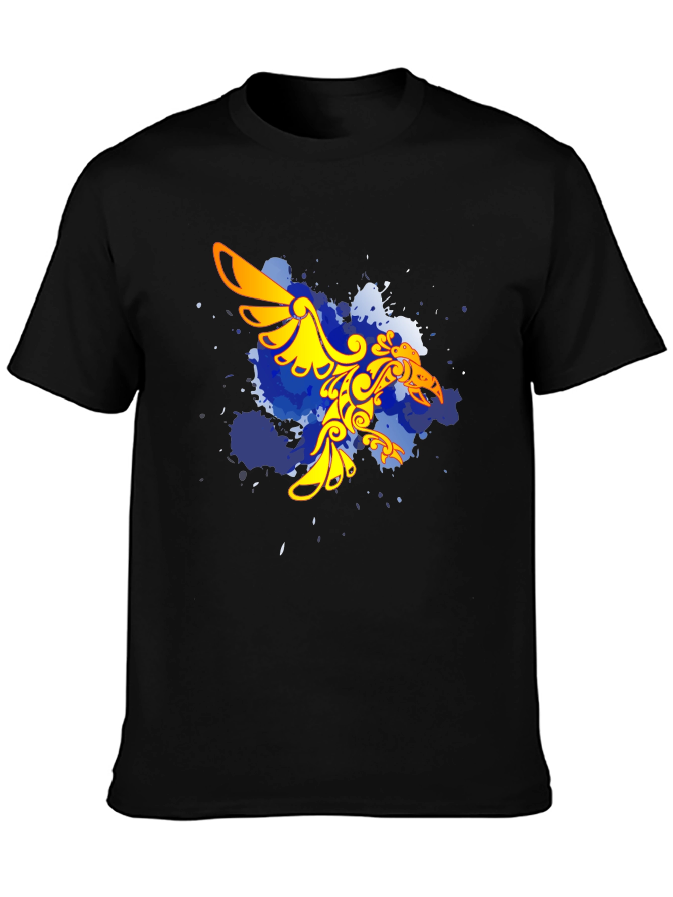 Black T-Shirt with Gold Eagle Graphic