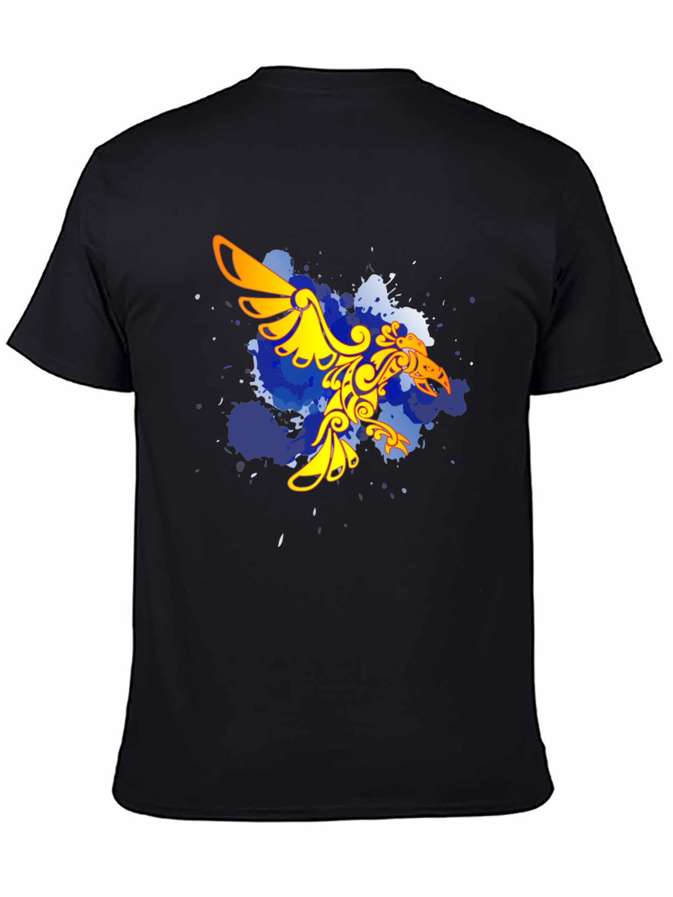 Black T-Shirt with Gold Eagle Graphic