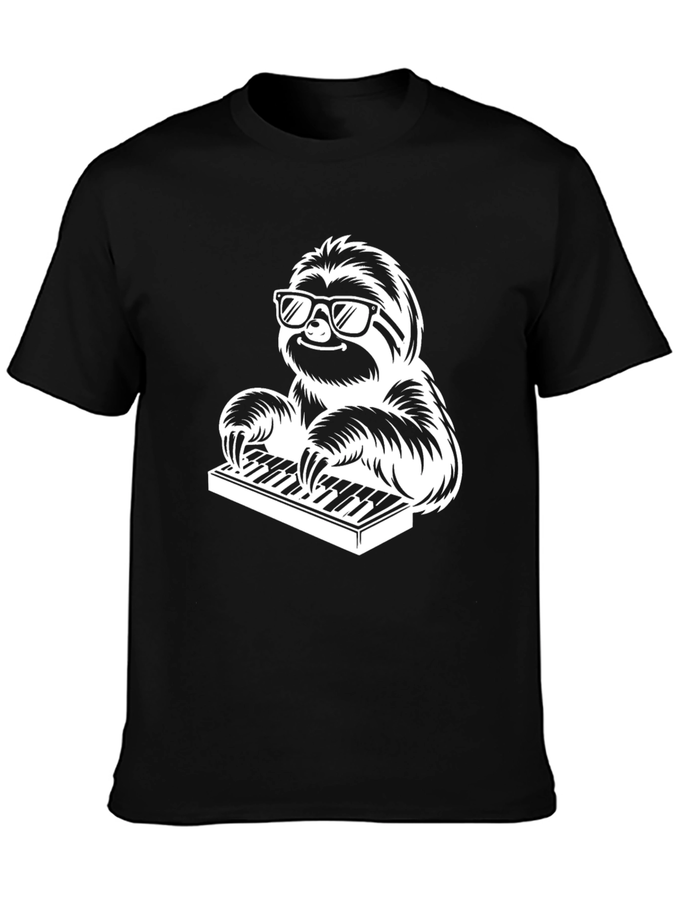Sloth Playing Piano T-Shirt - Cool Graphic Tee