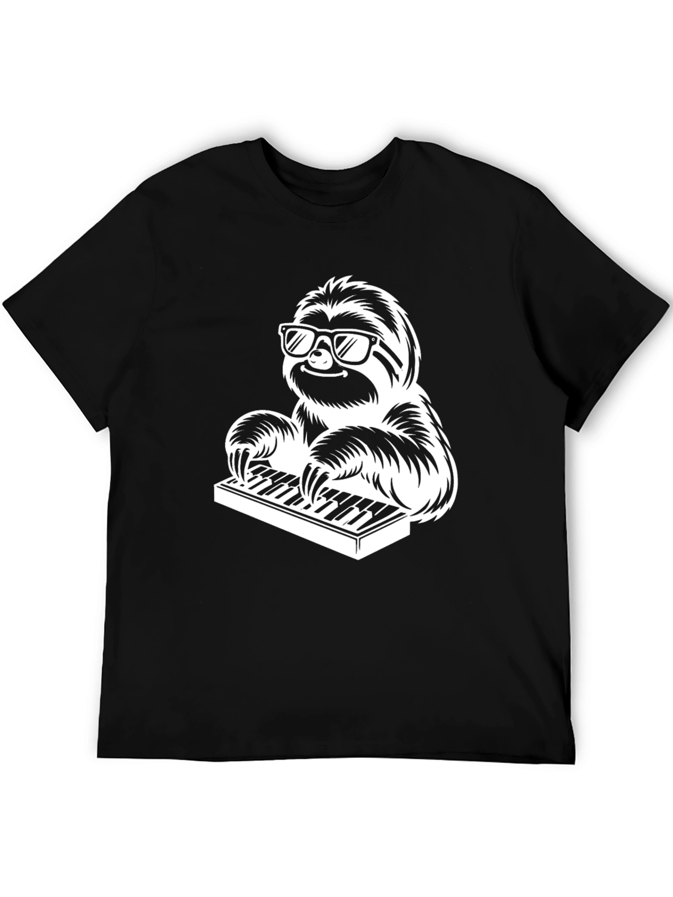 Sloth Playing Piano T-Shirt - Cool Graphic Tee