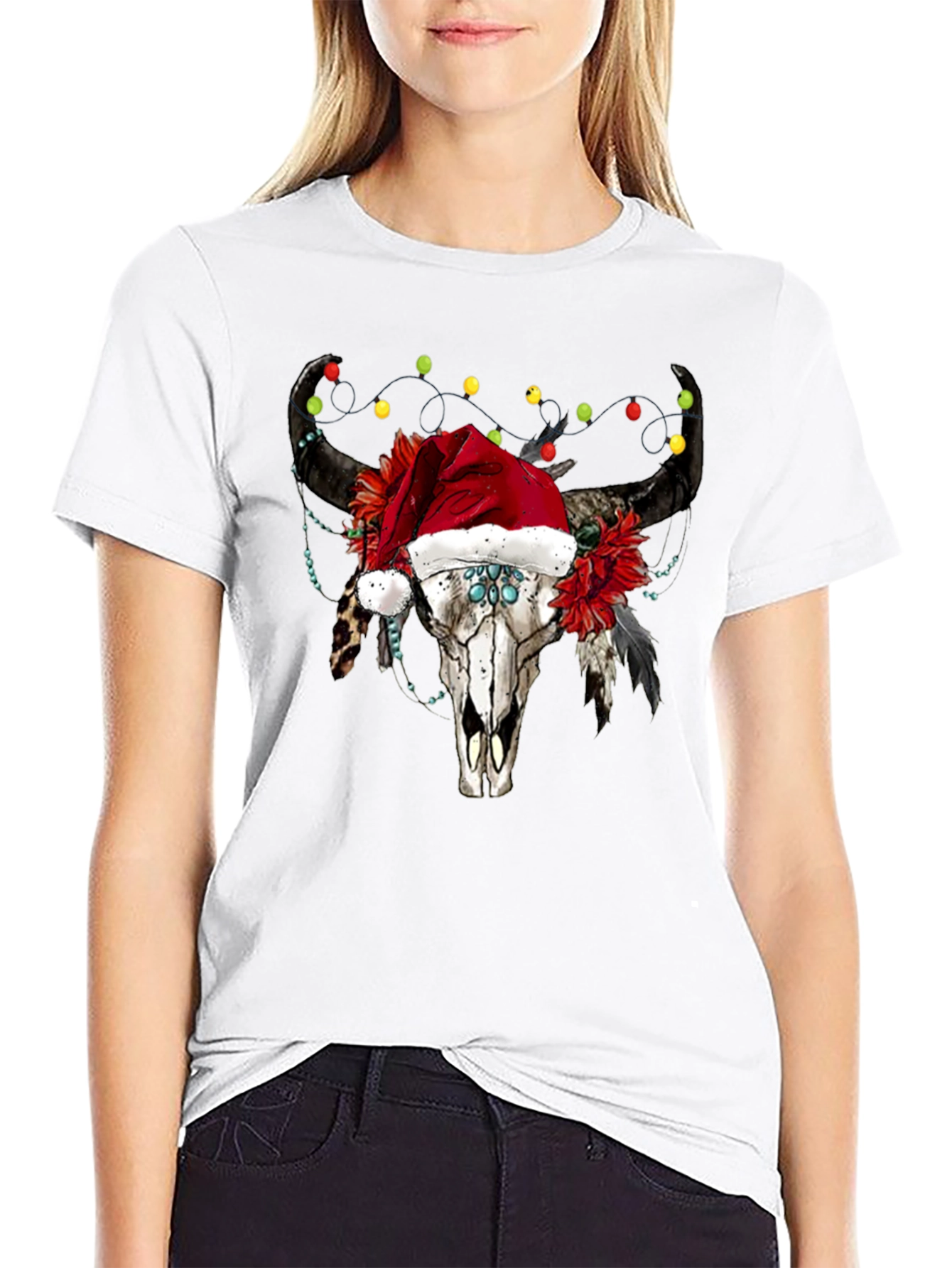Bull Skull Christmas Tee