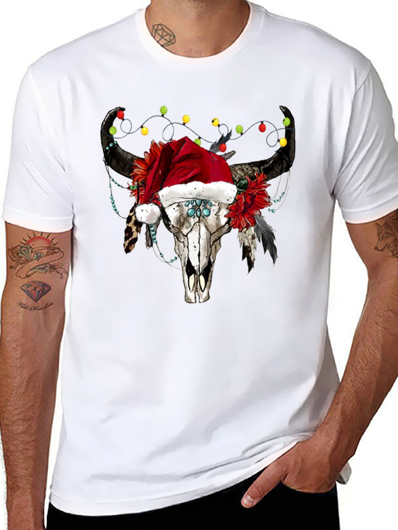 Bull Skull Christmas Tee