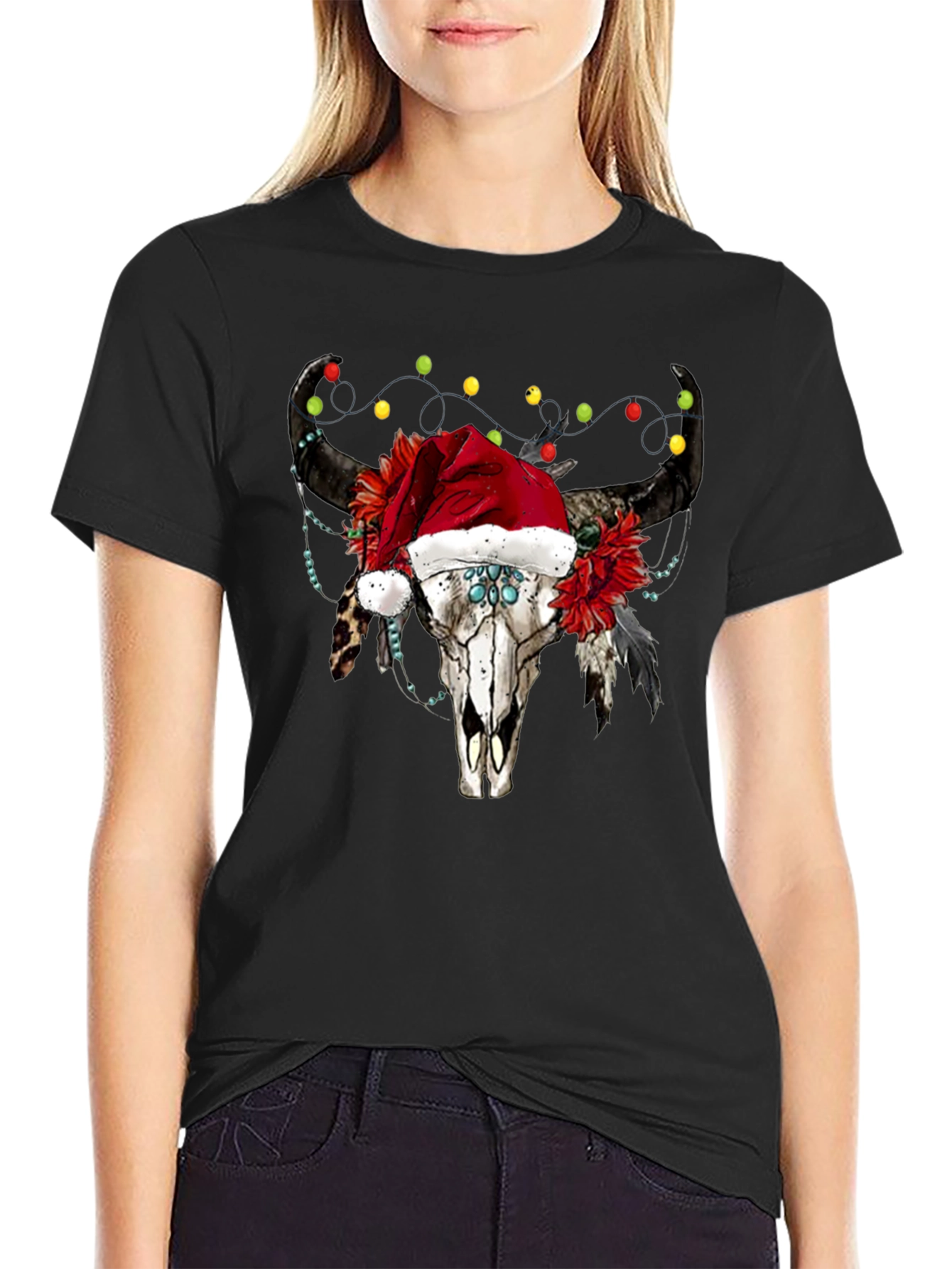 Bull Skull Christmas Tee