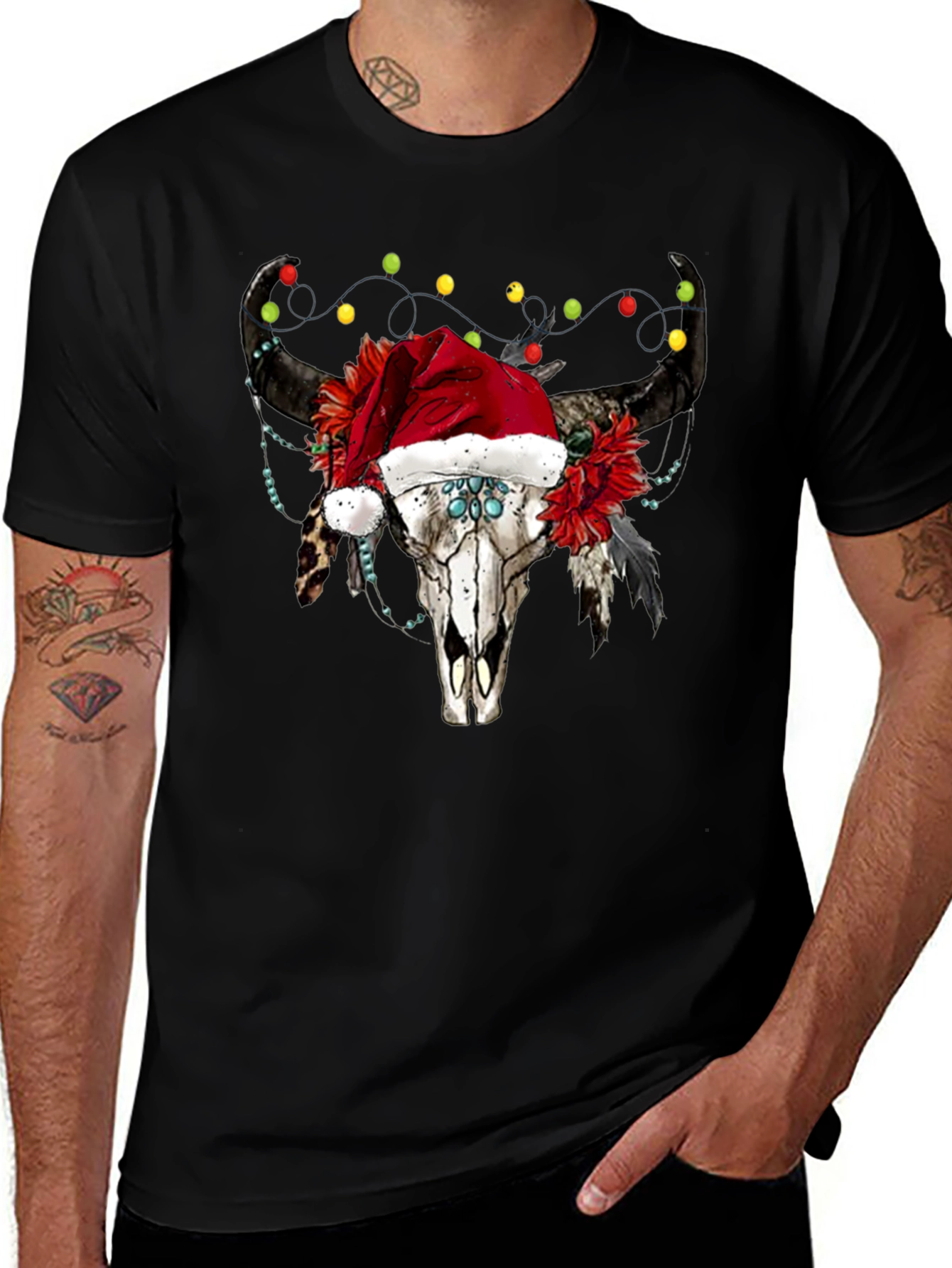 Bull Skull Christmas Tee