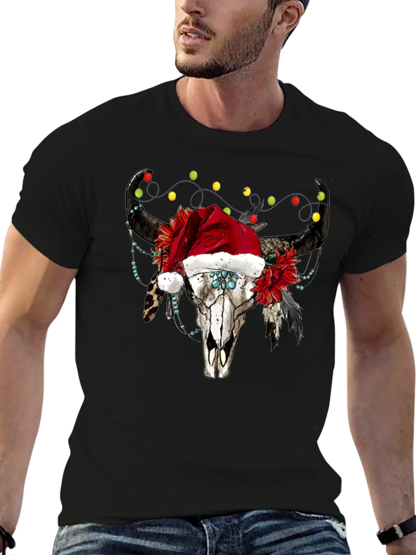 Bull Skull Christmas Tee