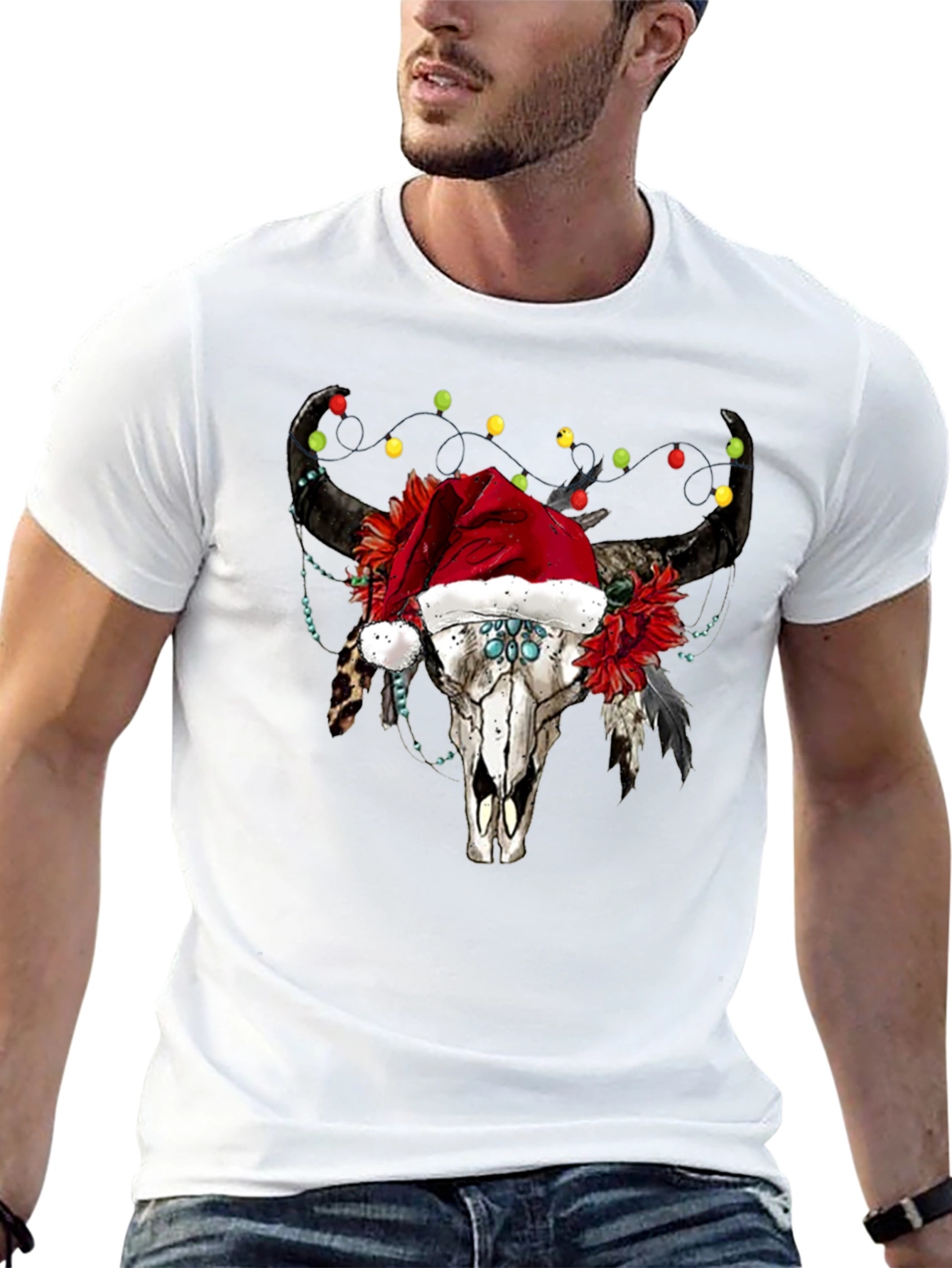 Bull Skull Christmas Tee