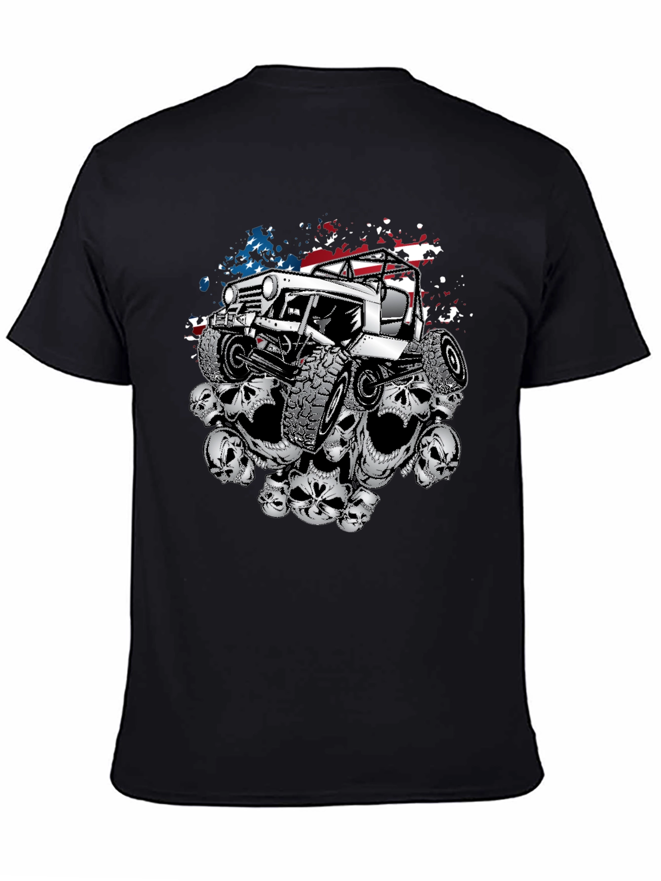 Patriotic Skull Jeep T-Shirt