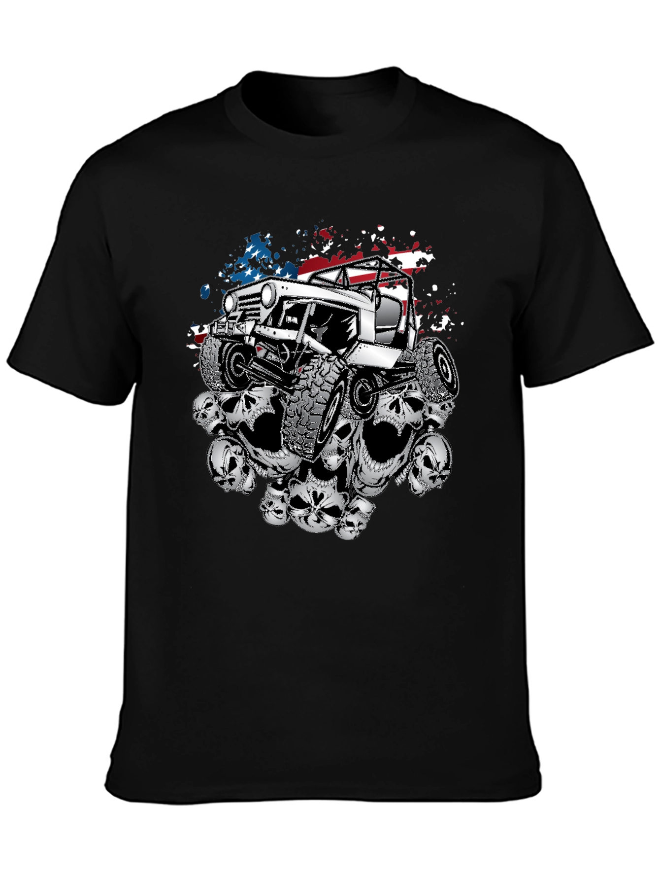 Patriotic Skull Jeep T-Shirt