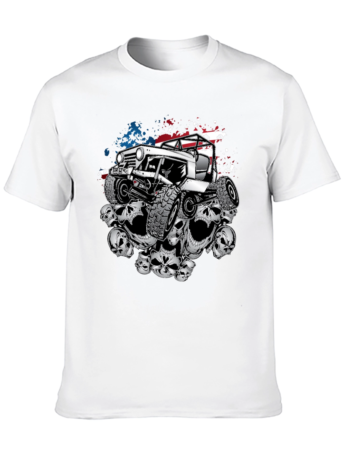 Patriotic Skull Jeep T-Shirt