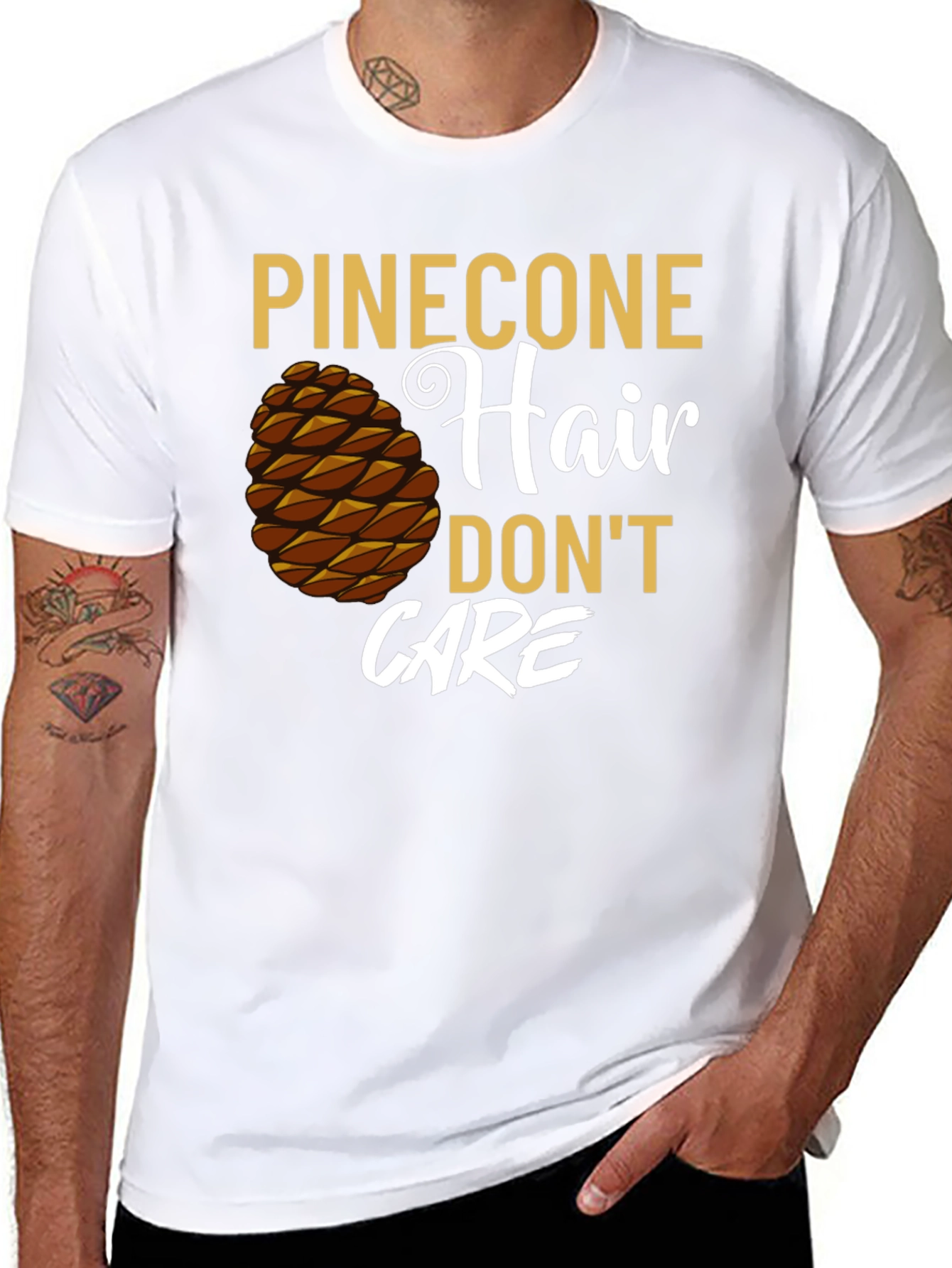 Pinecone Hair Dont Care Graphic T-Shirt