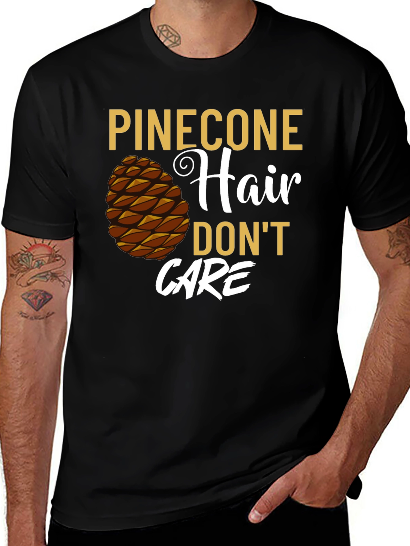 Pinecone Hair Dont Care Graphic T-Shirt