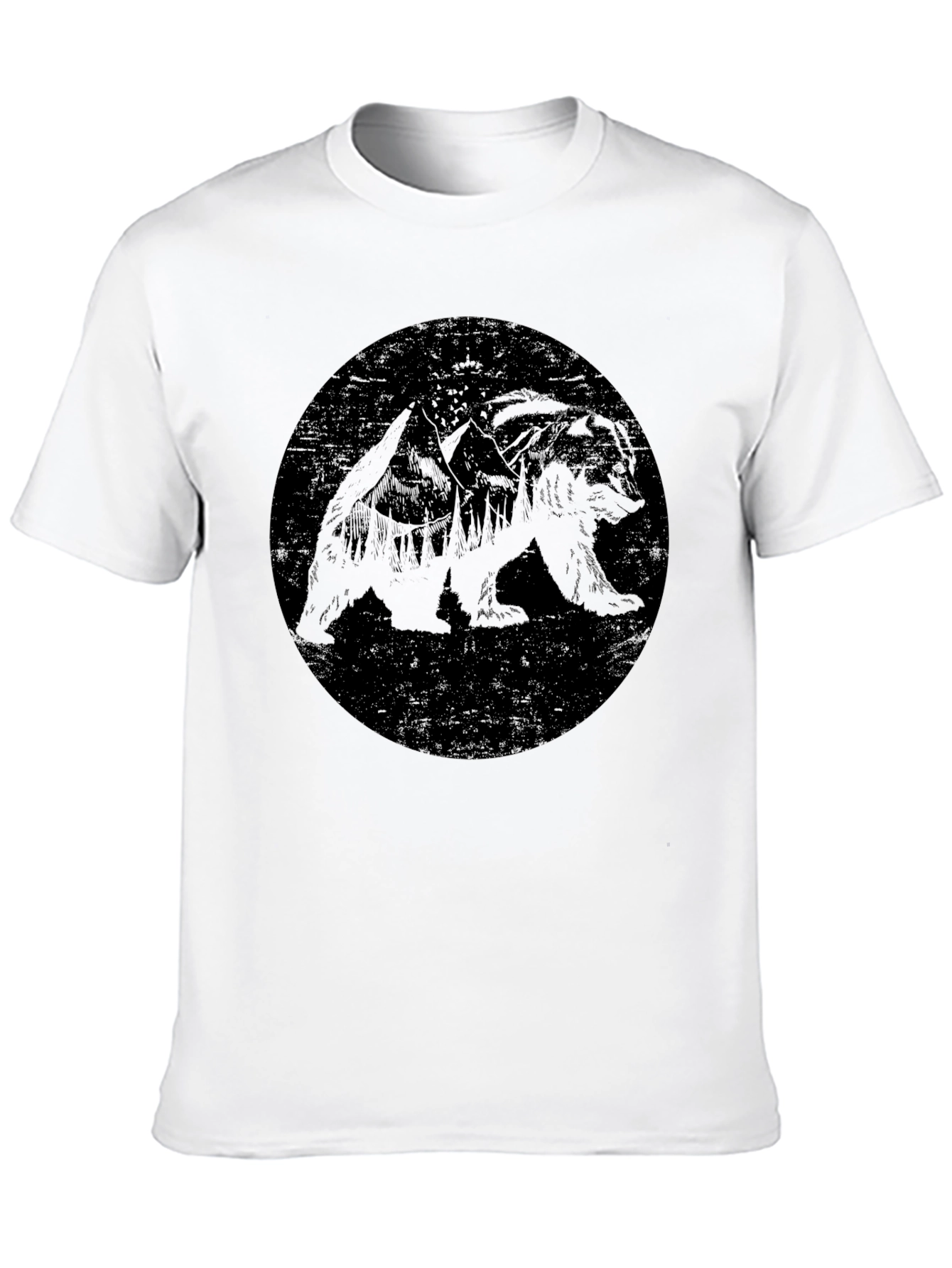 Black Bear Graphic Tee - Mens Crew Neck T-Shirt