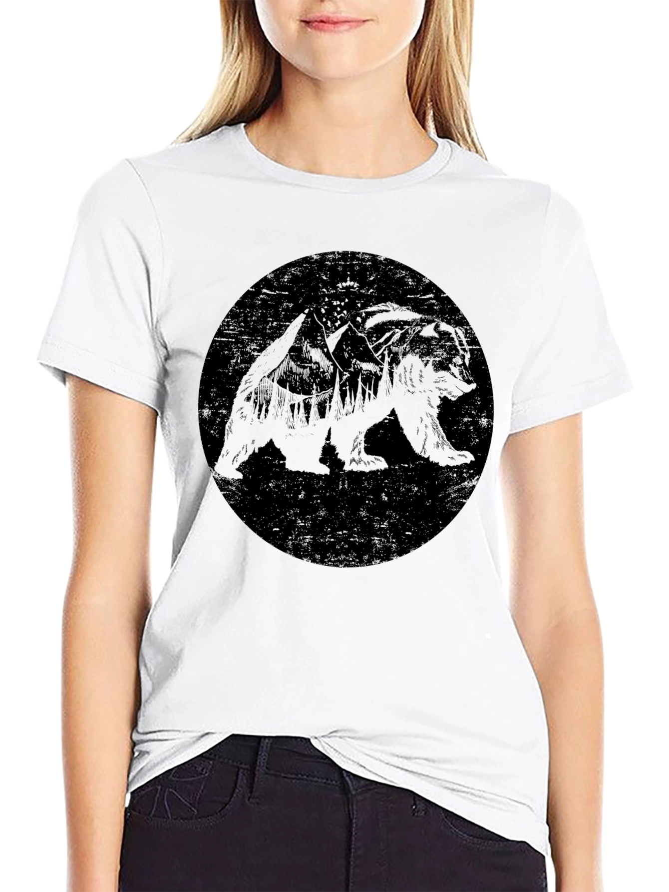Black Bear Graphic Tee - Mens Crew Neck T-Shirt