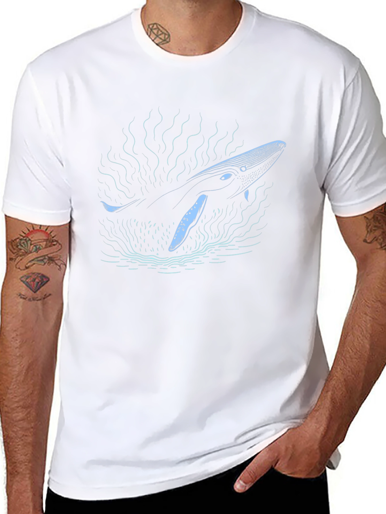 Whale Graphic Black Tee