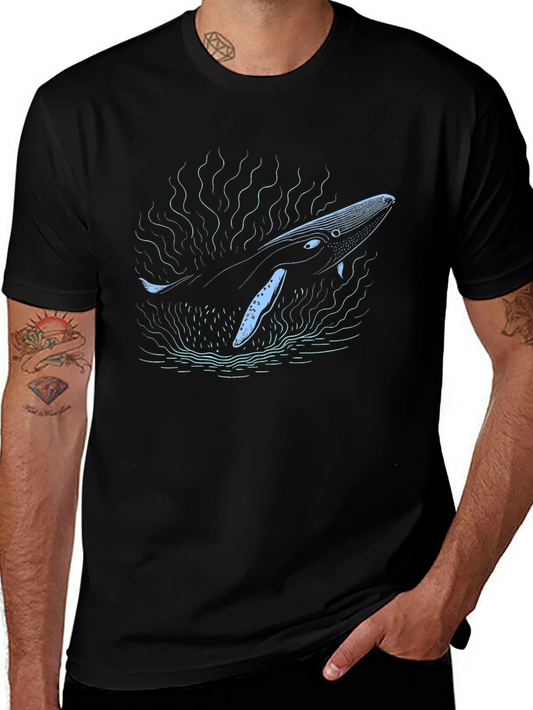 Whale Graphic Black Tee