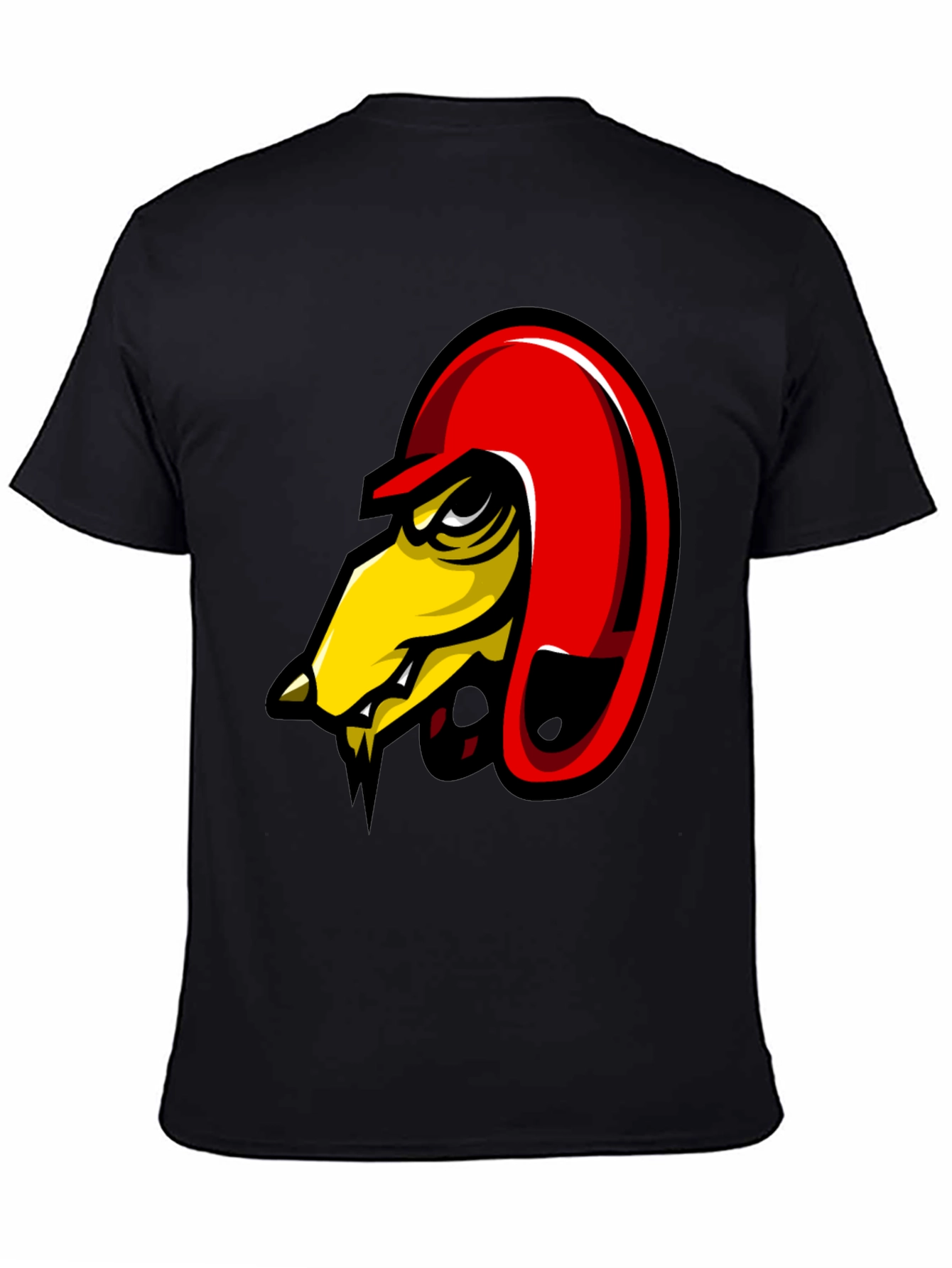 Mens Black Graphic Tee - Angry Bird Design