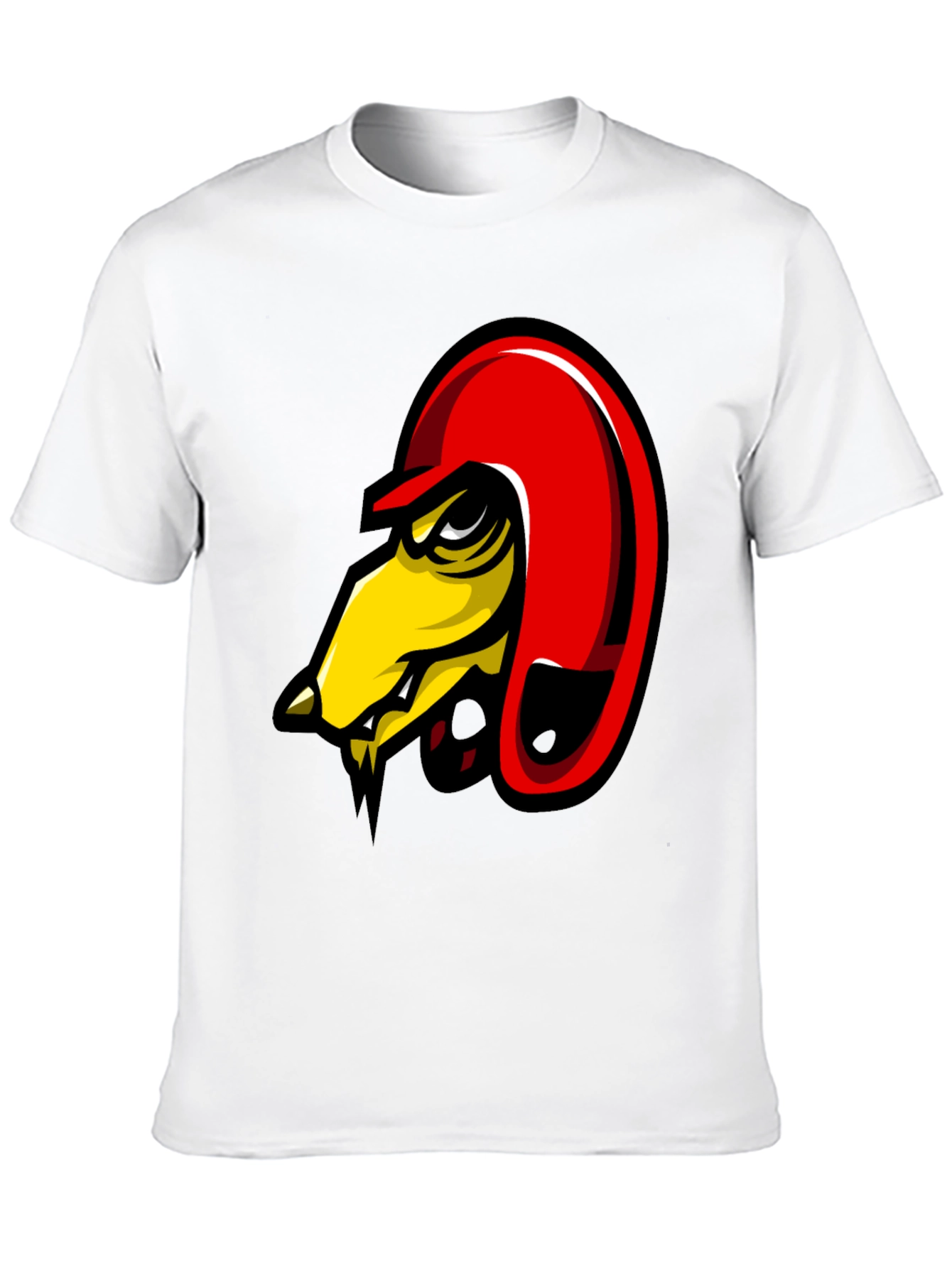 Mens Black Graphic Tee - Angry Bird Design