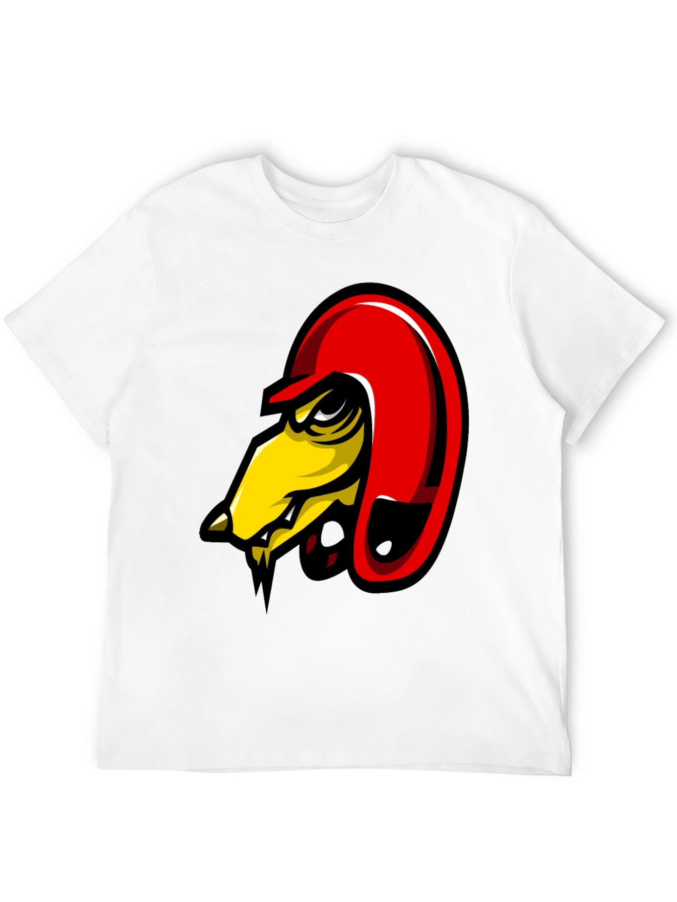 Mens Black Graphic Tee - Angry Bird Design