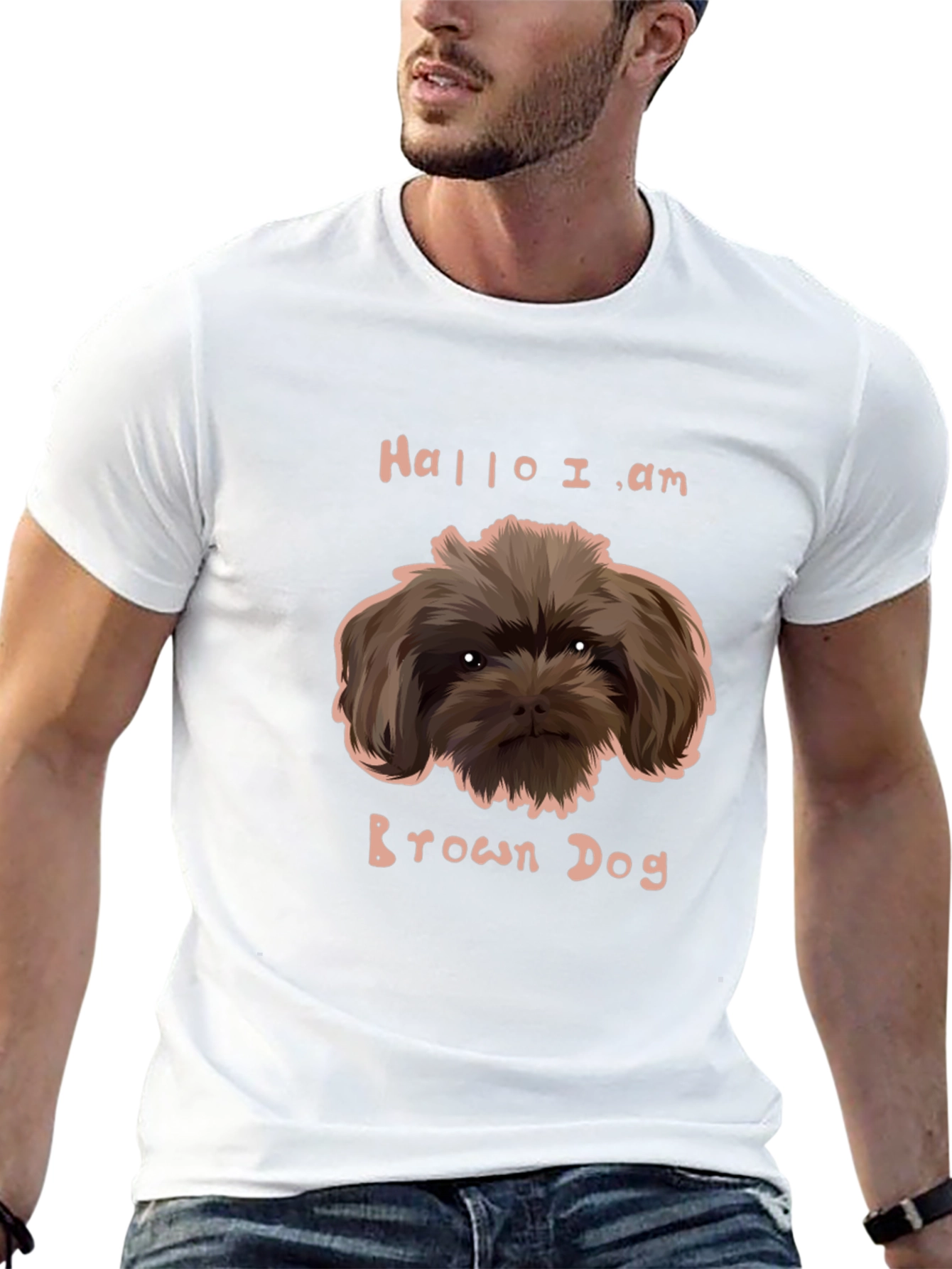 Funny Brown Dog Graphic Tee - Unisex Black T-Shirt