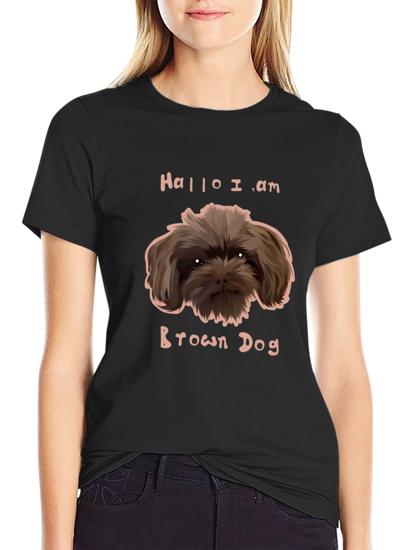 Funny Brown Dog Graphic Tee - Unisex Black T-Shirt