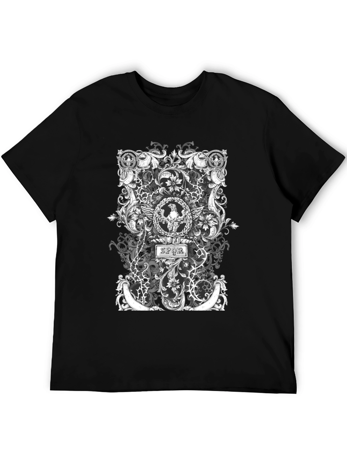 SPQR Roman Eagle T-Shirt - Black