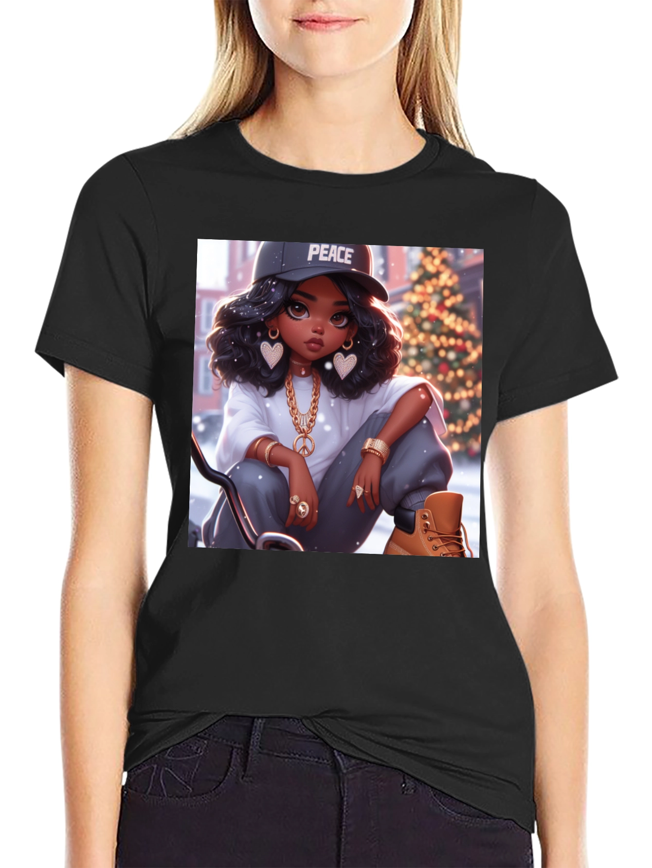 Peace Girl Black T-Shirt