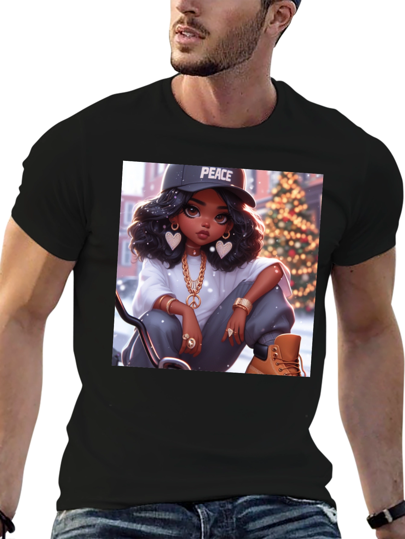 Peace Girl Black T-Shirt