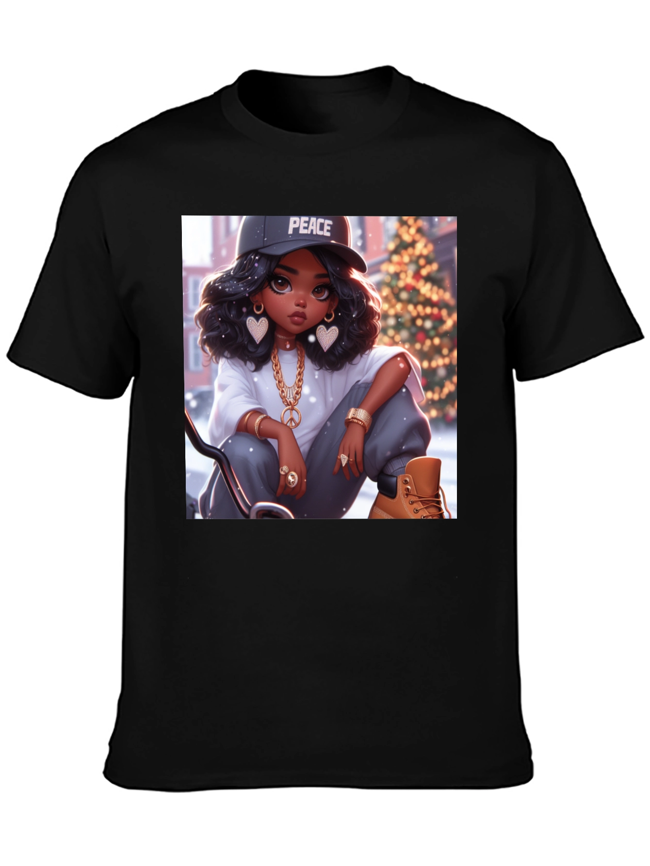 Peace Girl Black T-Shirt