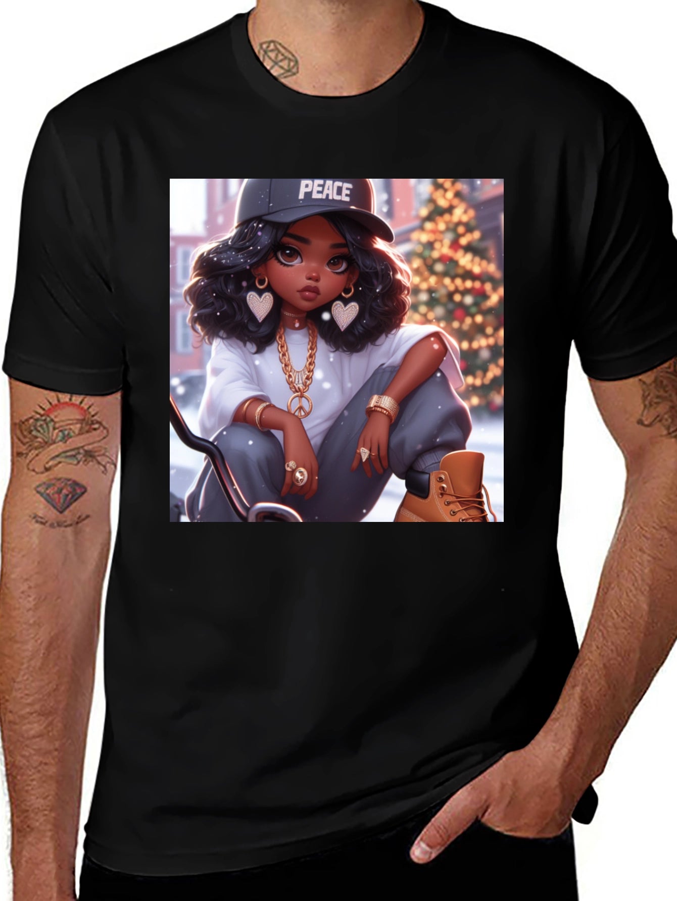 Peace Girl Black T-Shirt