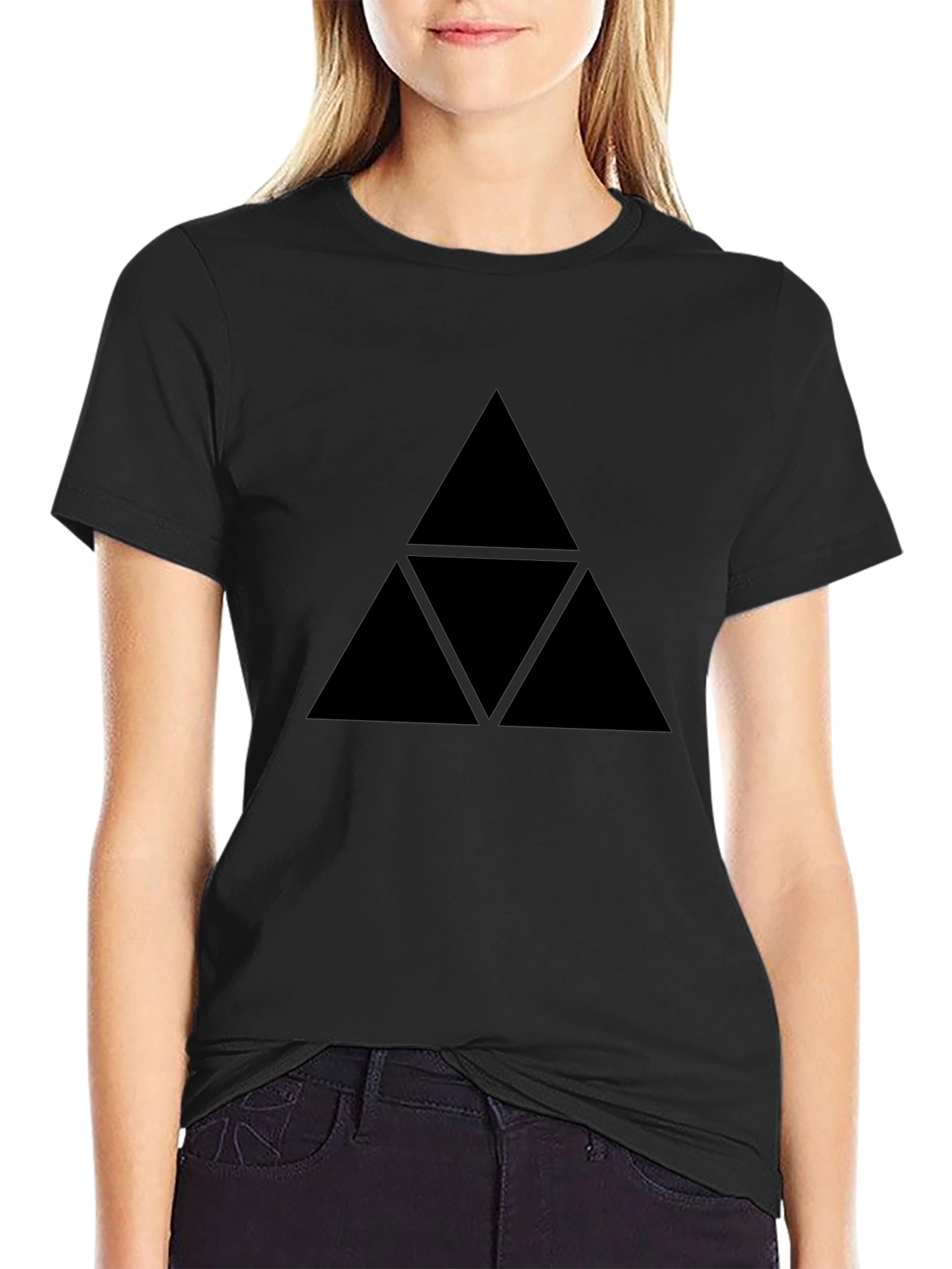 Black Triforce Graphic Tee - Zelda Inspired Design