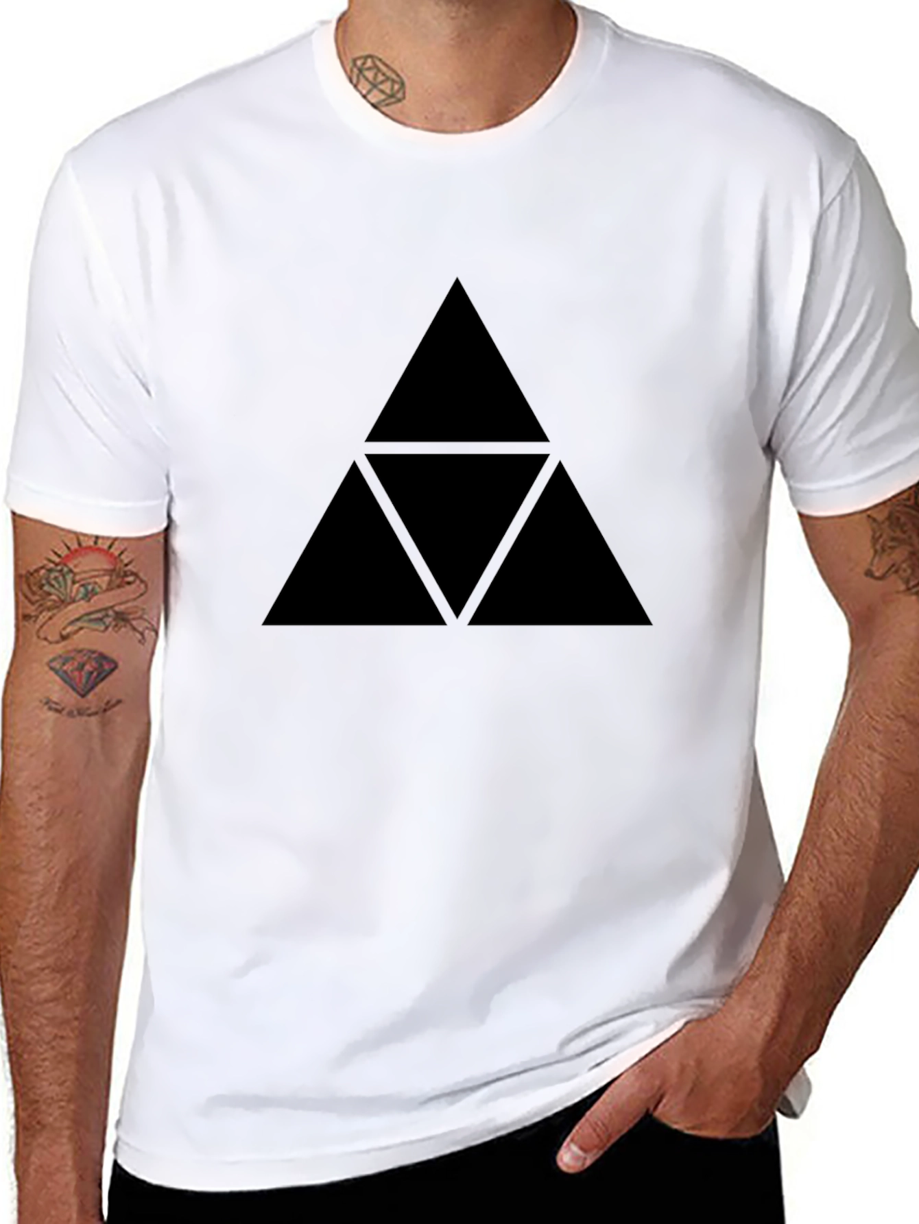 Black Triforce Graphic Tee - Zelda Inspired Design