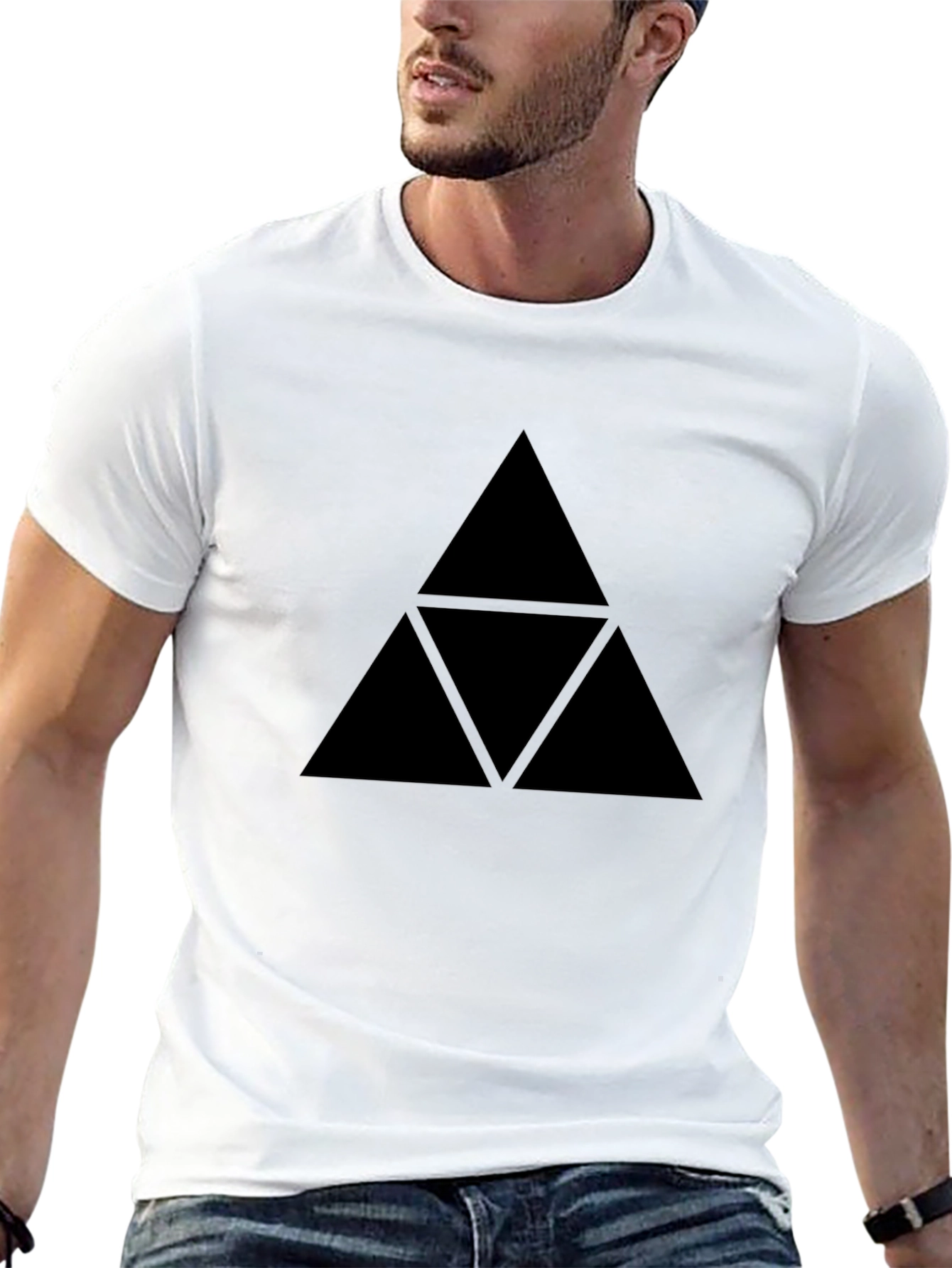 Black Triforce Graphic Tee - Zelda Inspired Design