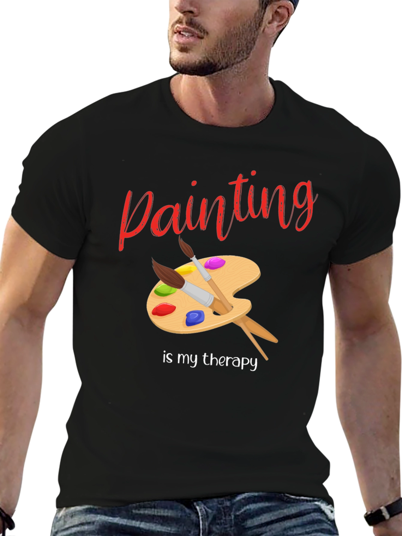 Painting Is My Therapy T-Shirt - Artist Palette Design